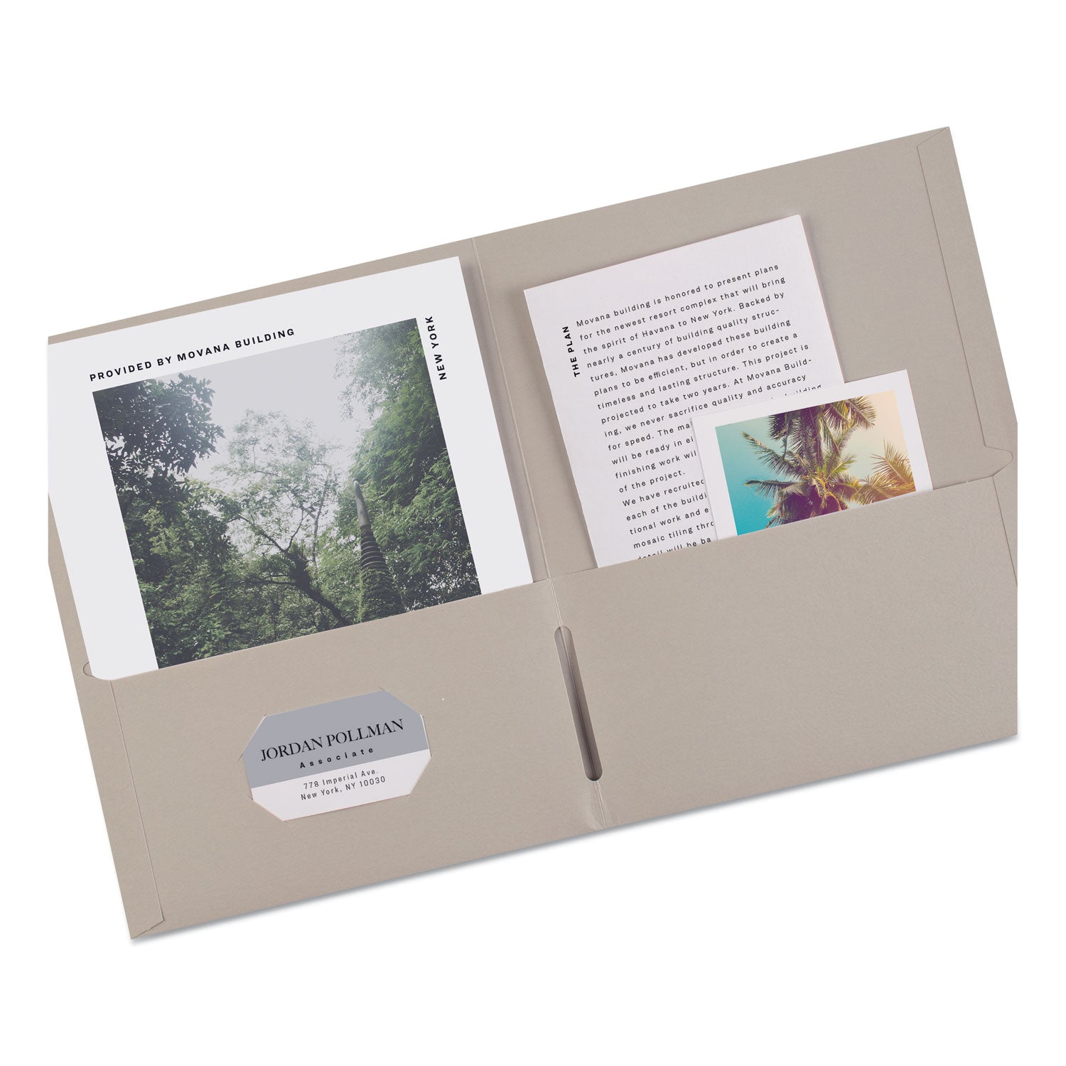Avery® Two-Pocket Folder, 40-Sheet Capacity, 11 X 8.5, Gray, 25/box