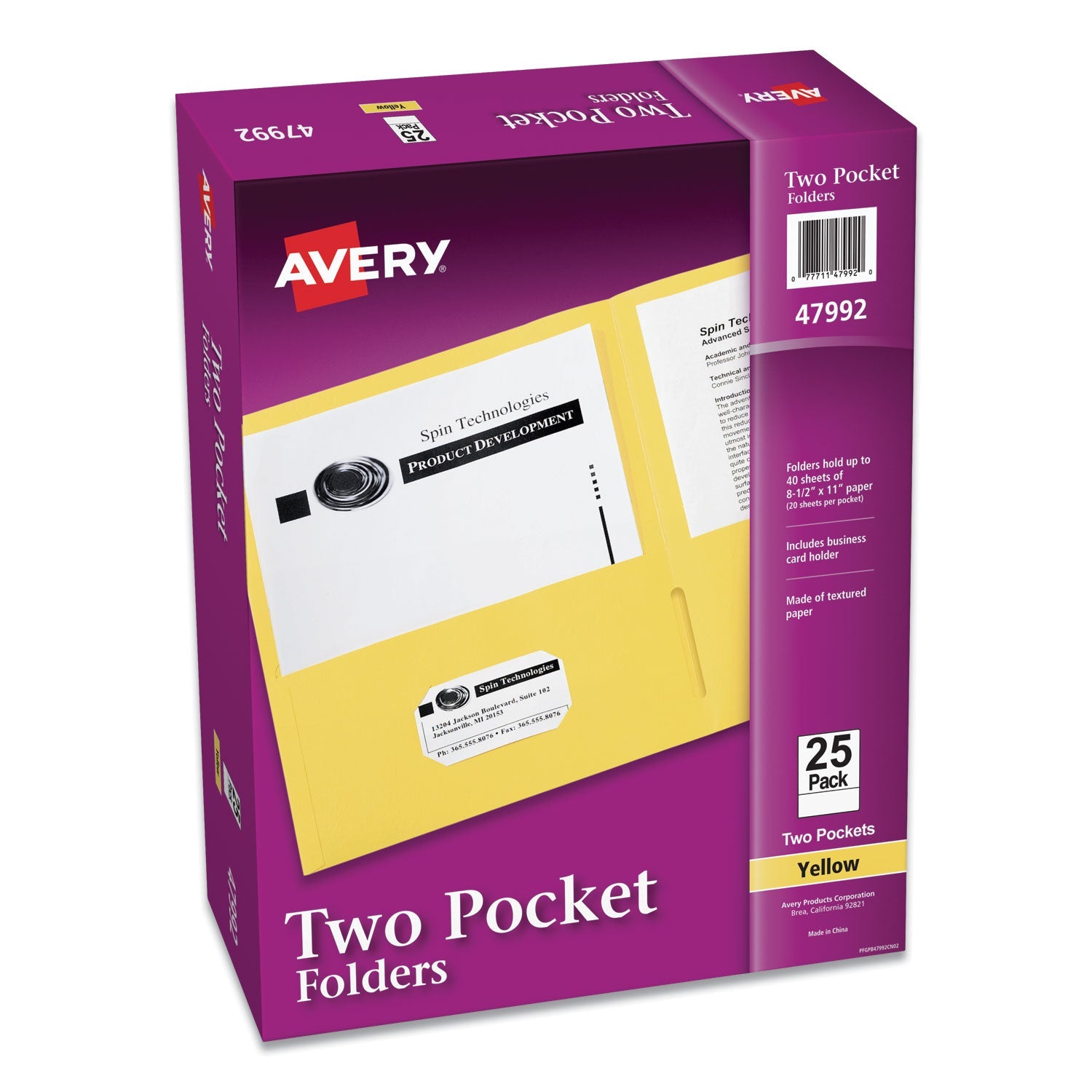 Two-Pocket Folder | Yellow | 25/box