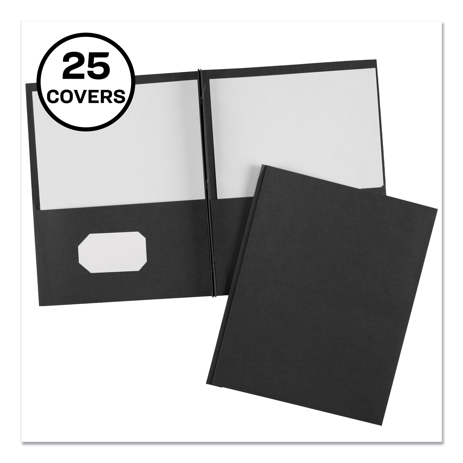 Avery® Two-Pocket Folder, Prong Fastener, 0.5" Capacity, 11 X 8.5, Black, 25/box