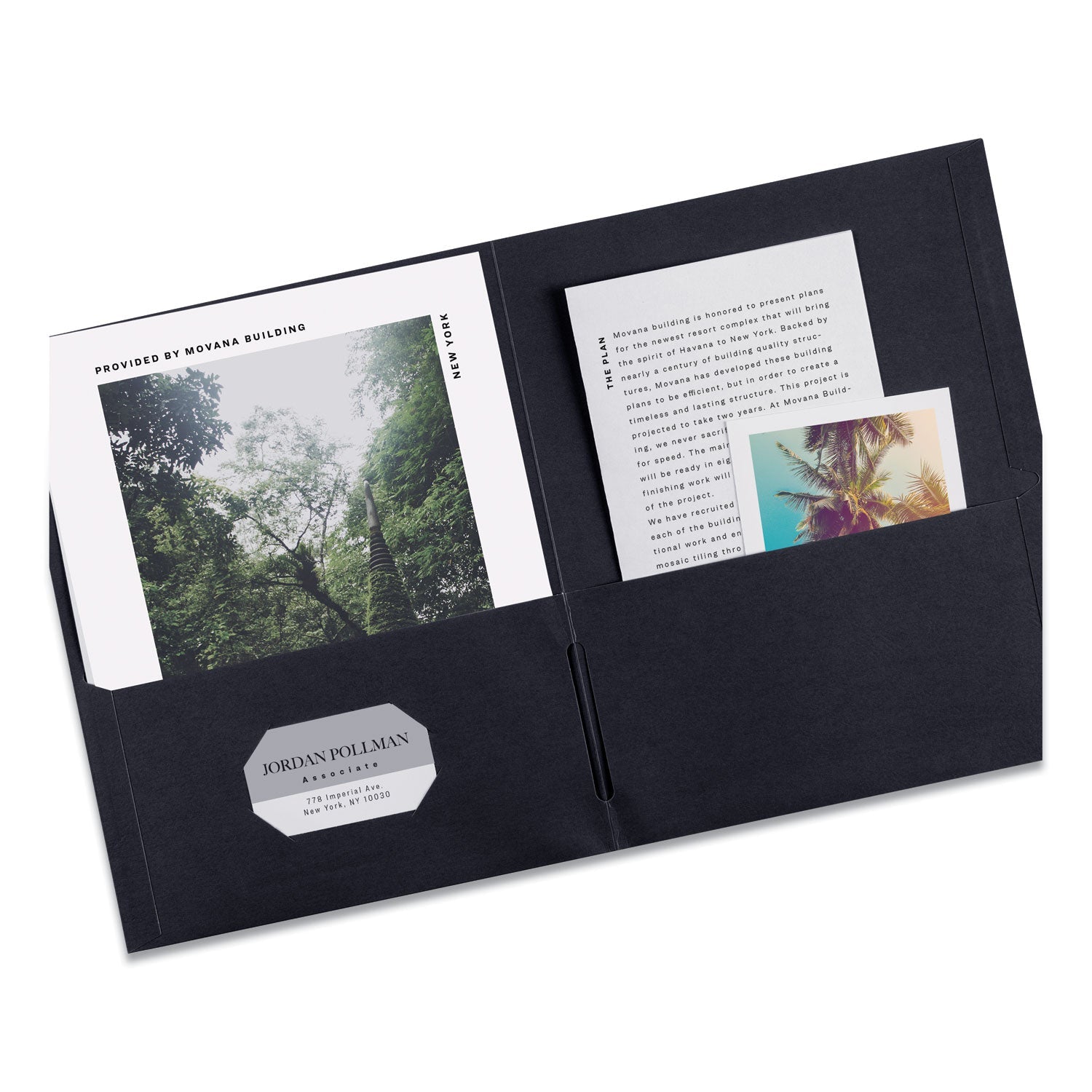 Avery® Two-Pocket Folder, 40-Sheet Capacity, 11 X 8.5, Black, 25/box