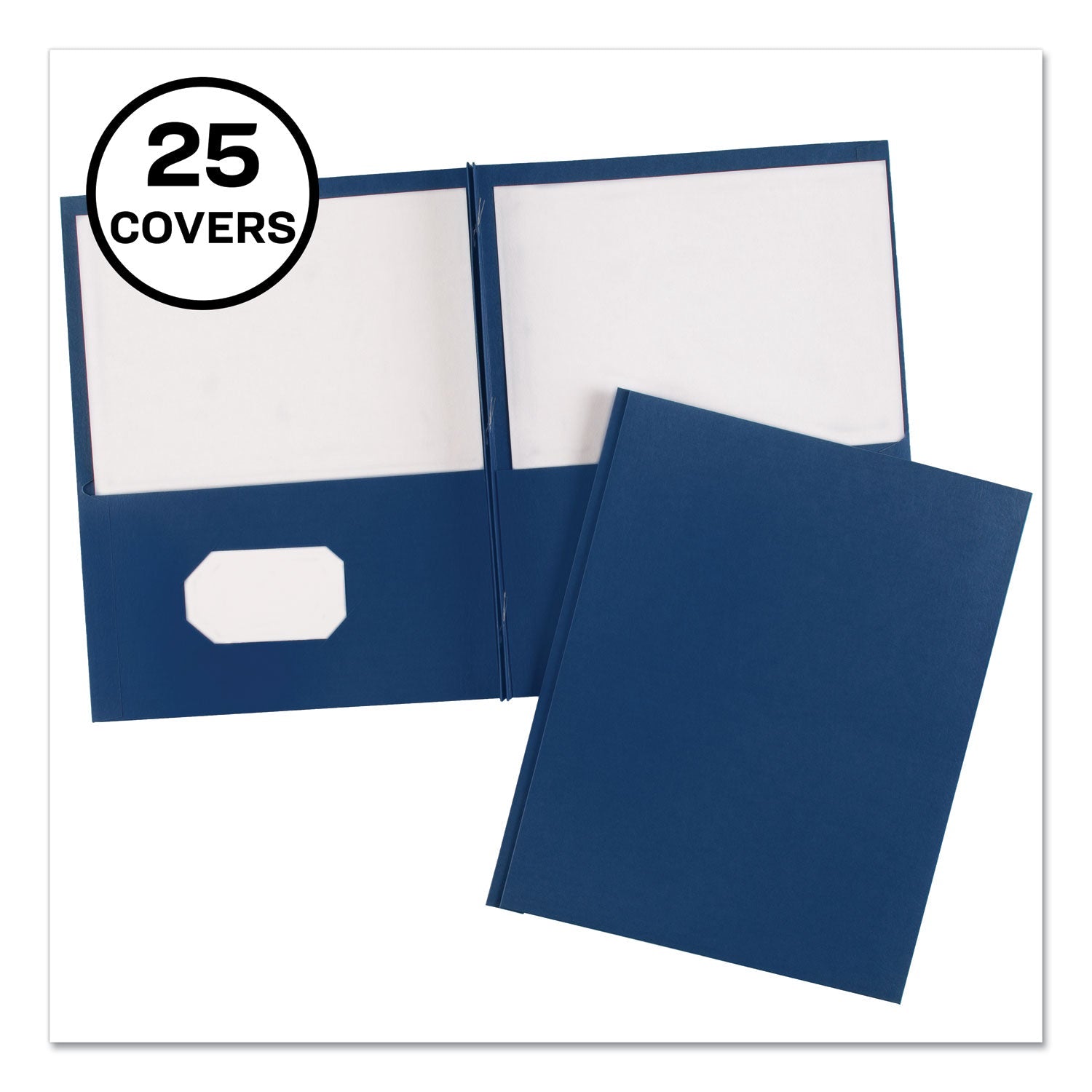 Avery® Two-Pocket Folder, Prong Fastener, 0.5" Capacity, 11 X 8.5, Dark Blue, 25/box