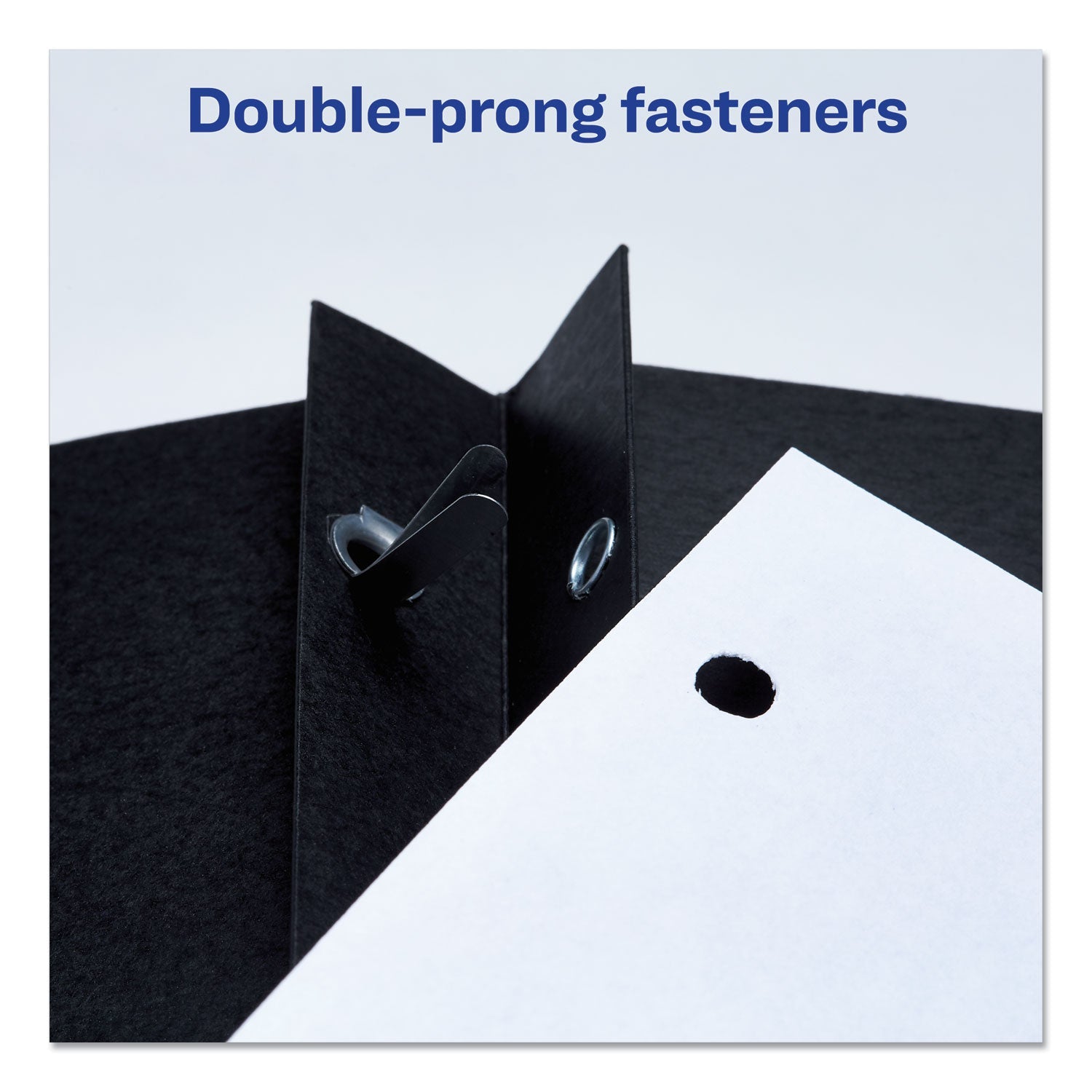 Avery® Two-Pocket Folder, Prong Fastener, 0.5" Capacity, 11 X 8.5, Black, 25/box
