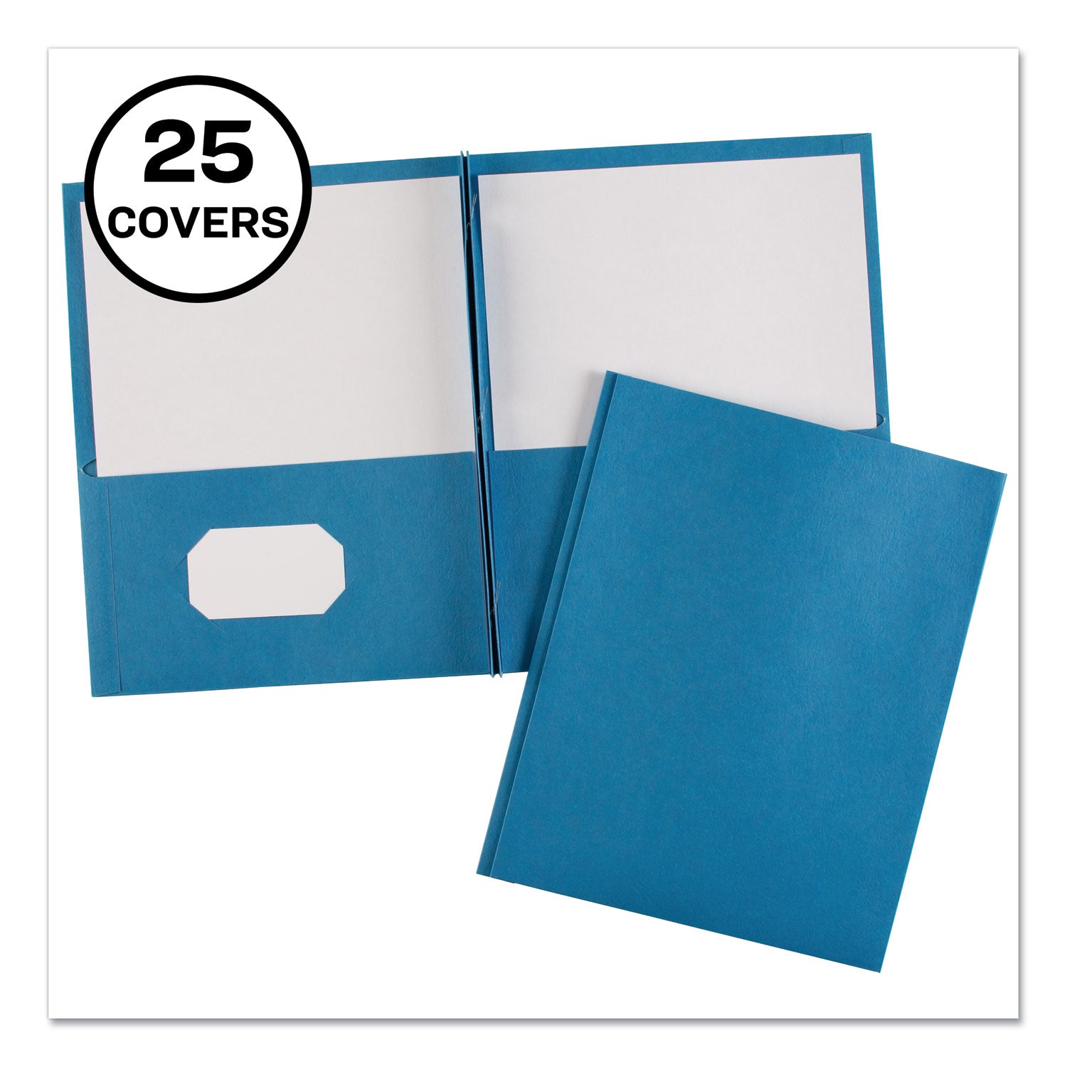 Two-Pocket Folder with Prongs | Light Blue, 25/box
