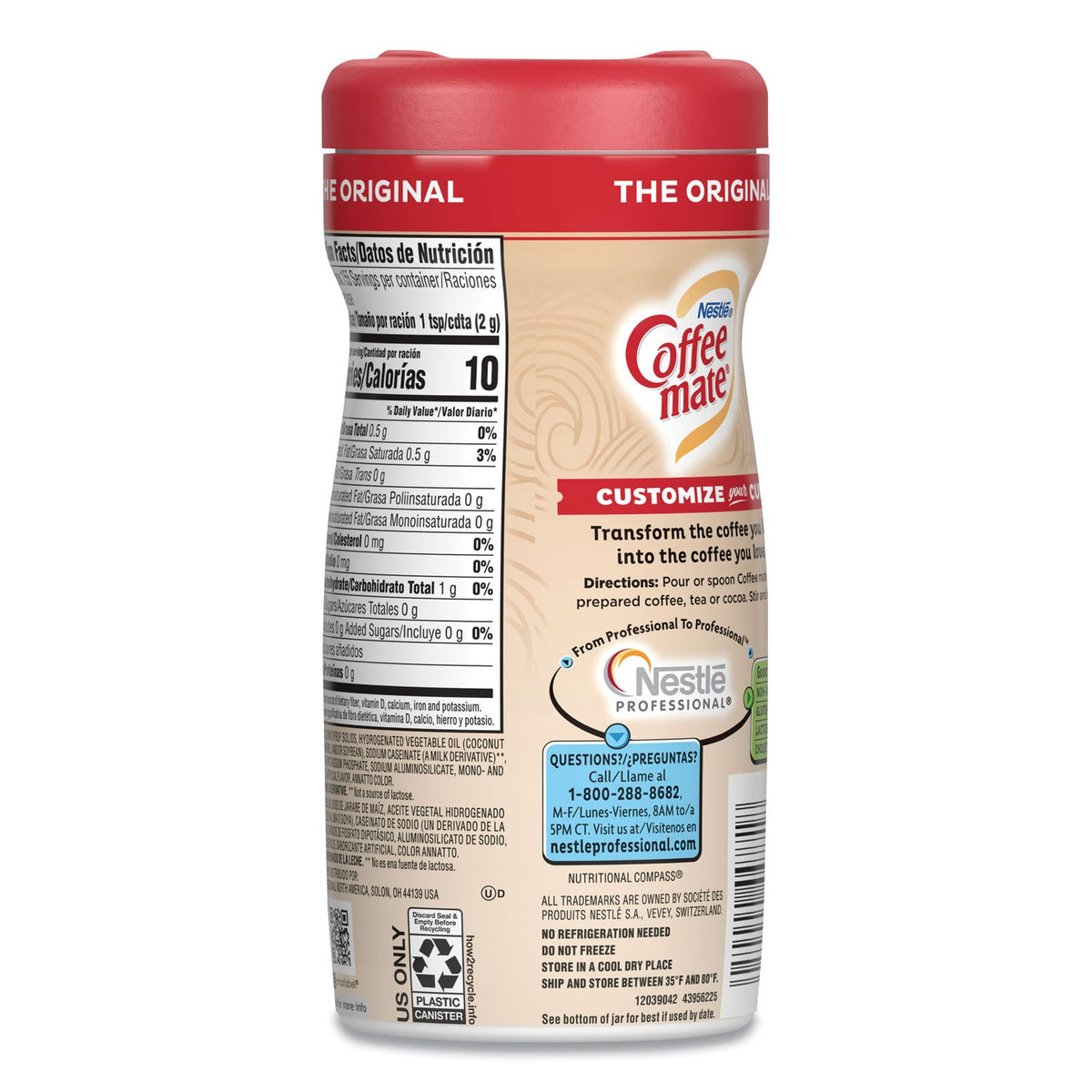 Coffee mate® Non-Dairy Powdered Creamer, Original, 11 Oz Canister, 12/carton