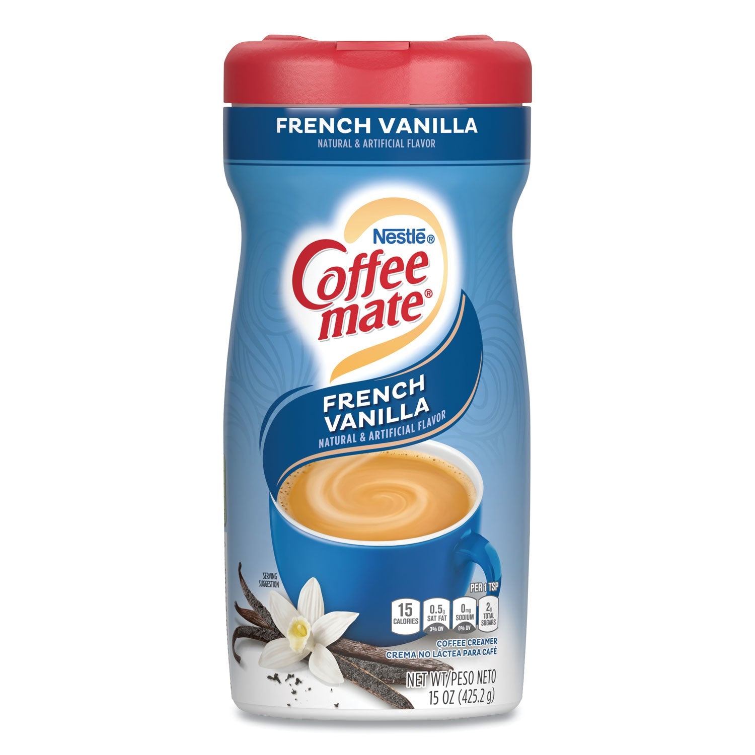 Coffee mate® Non-Dairy Powdered Creamer, French Vanilla, 15 Oz Canister, 12/carton