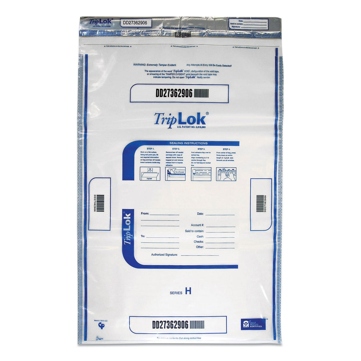 TripLOK Deposit Bag | 20 X 28 Clear, 50-Pack