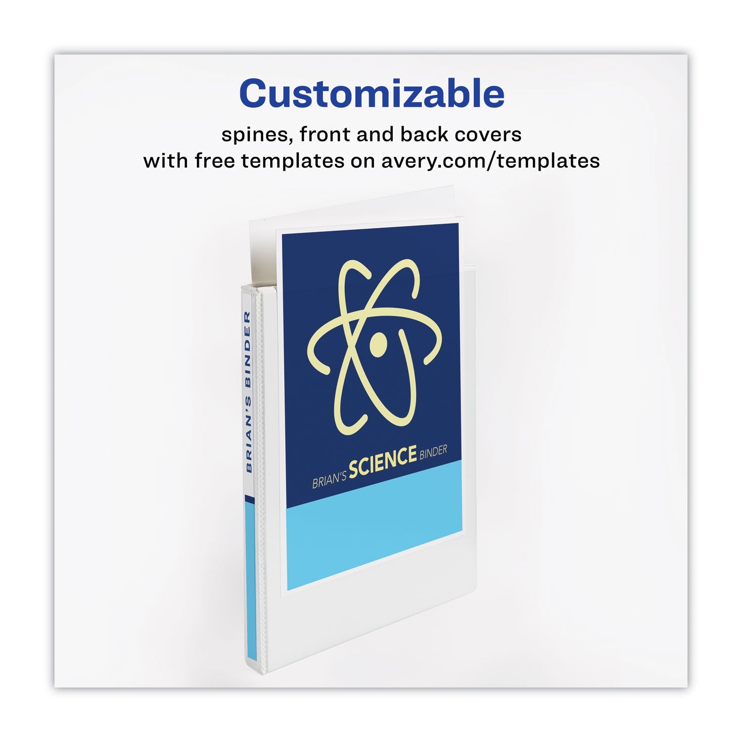 Avery® Heavy-Duty Non Stick View Binder With Durahinge And Slant Rings, 3 Rings, 1" Capacity, 11 X 8.5, White, 4/pack - Bloom Skins