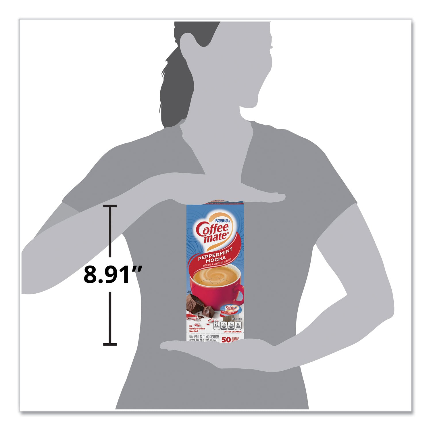 Coffee mate® Liquid Coffee Creamer, Peppermint Mocha, 0.38 Oz Mini Cups, 50/box