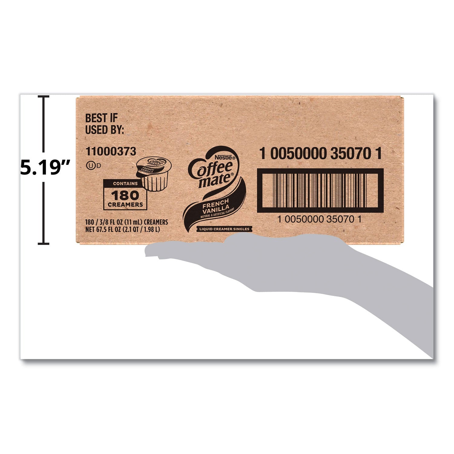 Coffee mate® Liquid Coffee Creamer, French Vanilla, 0.38 Oz Mini Cups, 180/carton