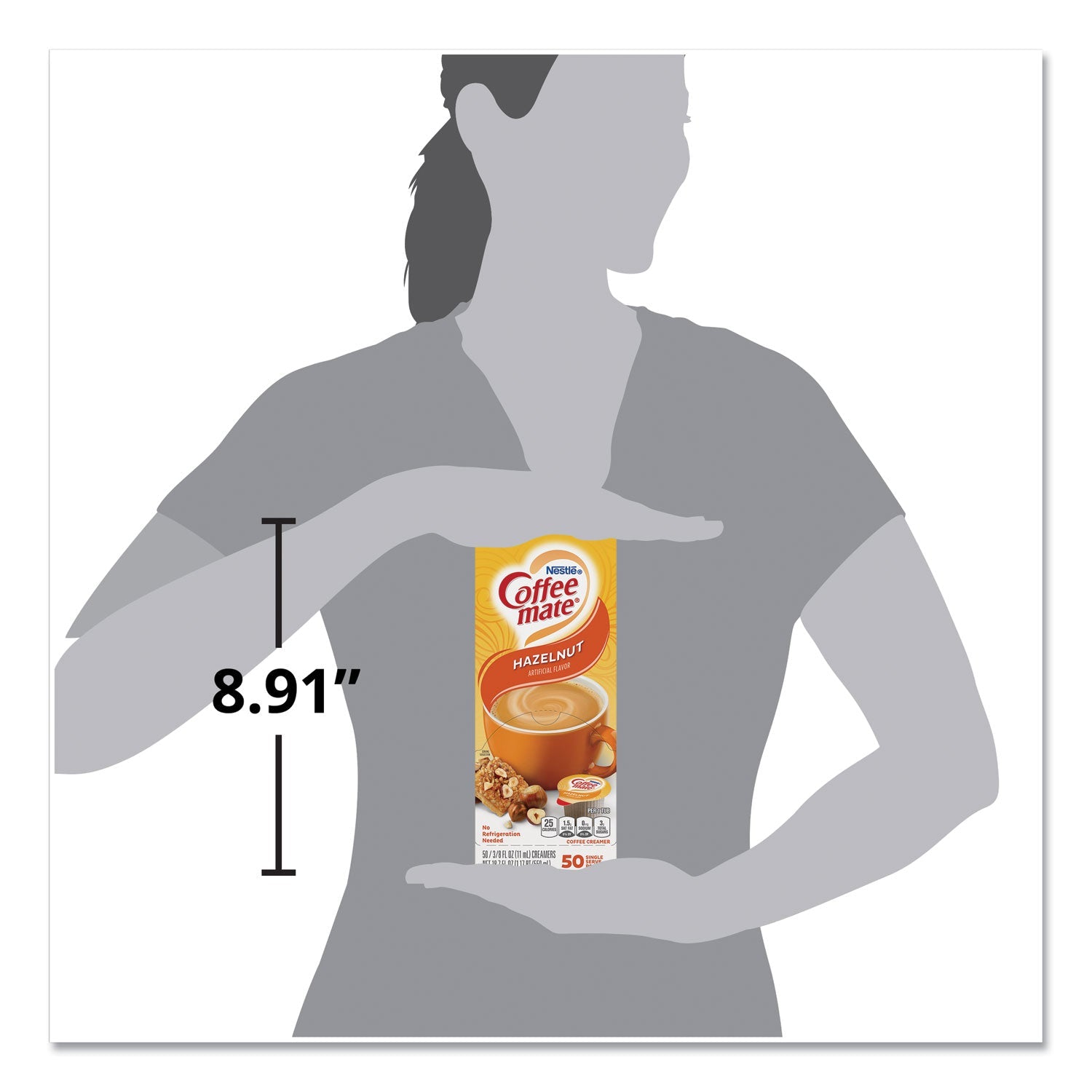 Coffee mate® Liquid Coffee Creamer, Hazelnut, 0.38 Oz Mini Cups, 50/box