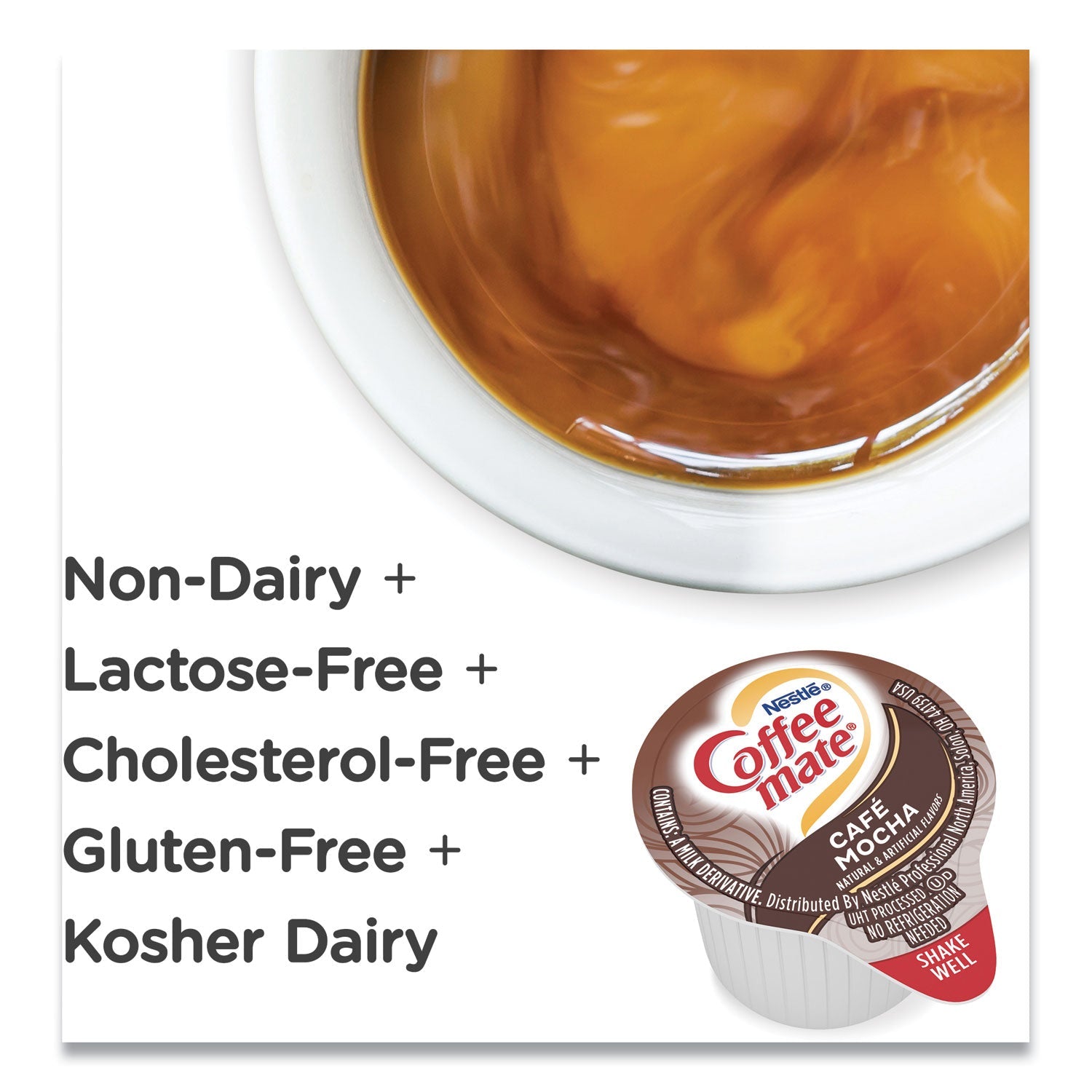 Coffee mate® Liquid Coffee Creamer, Cafe Mocha, 0.38 Oz Mini Cups, 50/box