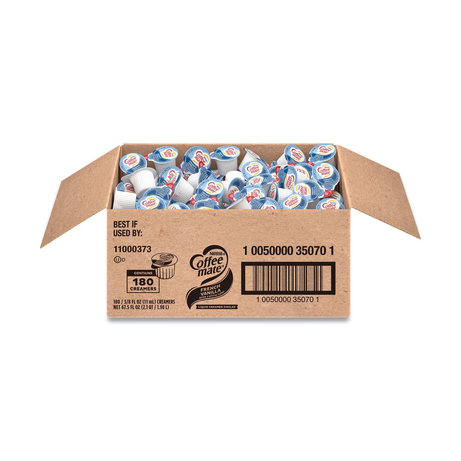 Coffee mate® Liquid Coffee Creamer, French Vanilla, 0.38 Oz Mini Cups, 180/carton