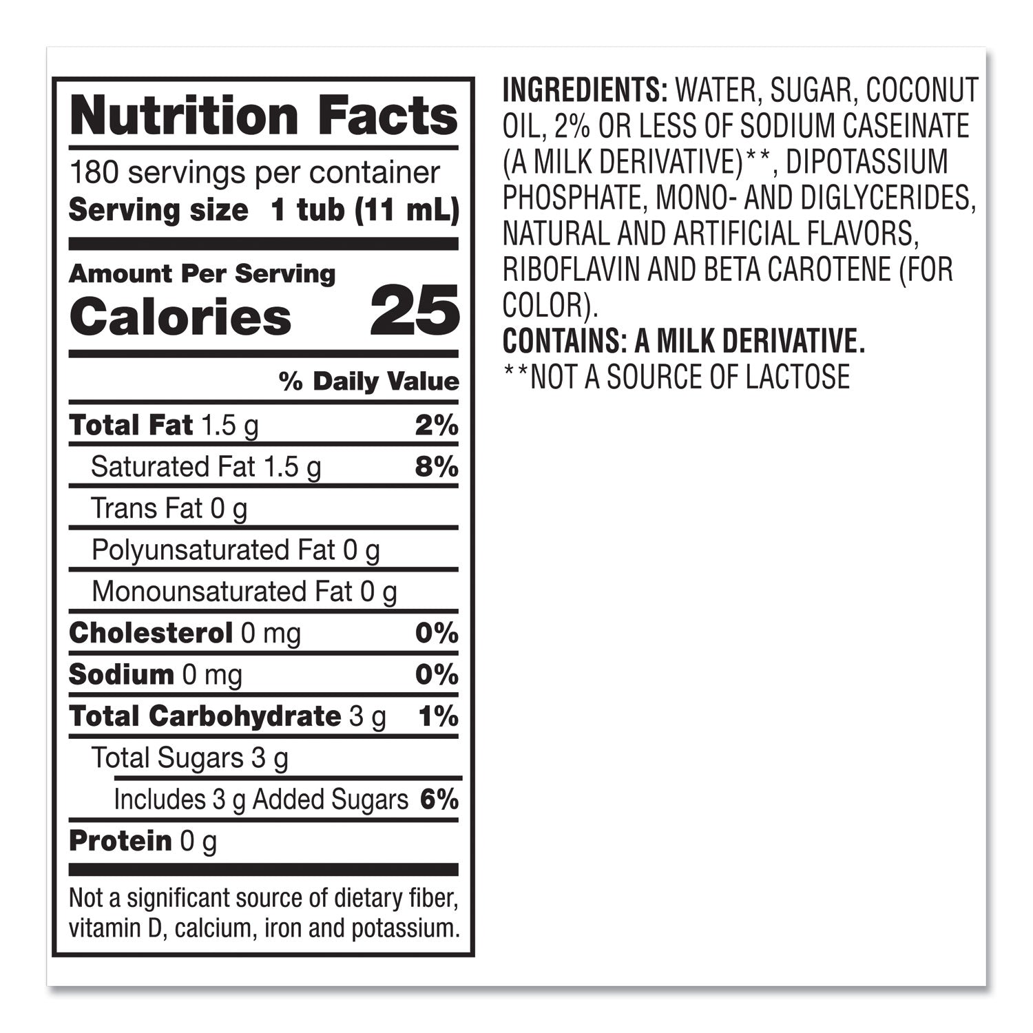 Coffee mate® Liquid Coffee Creamer, Hazelnut, 0.38 Oz Mini Cups, 180/carton