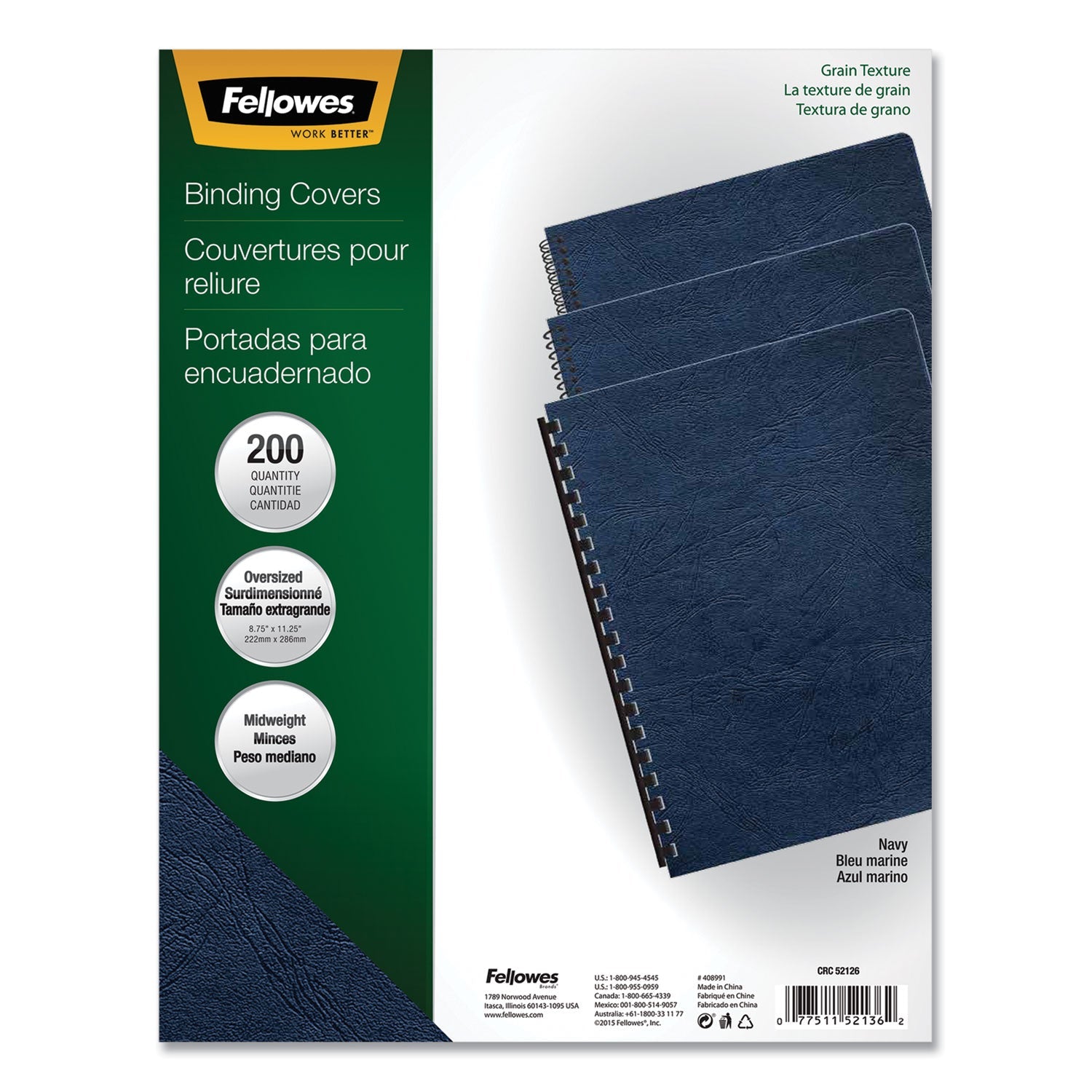 Classic Grain Presentation Covers | Navy 200-Pack