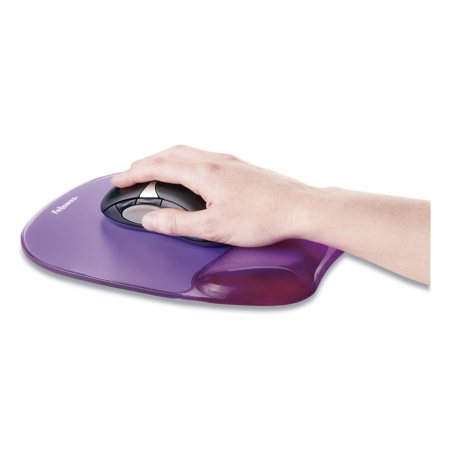 Fellowes® Gel Crystals Mouse Pad with Wrist Rest, 7.87 x 9.18, Purple