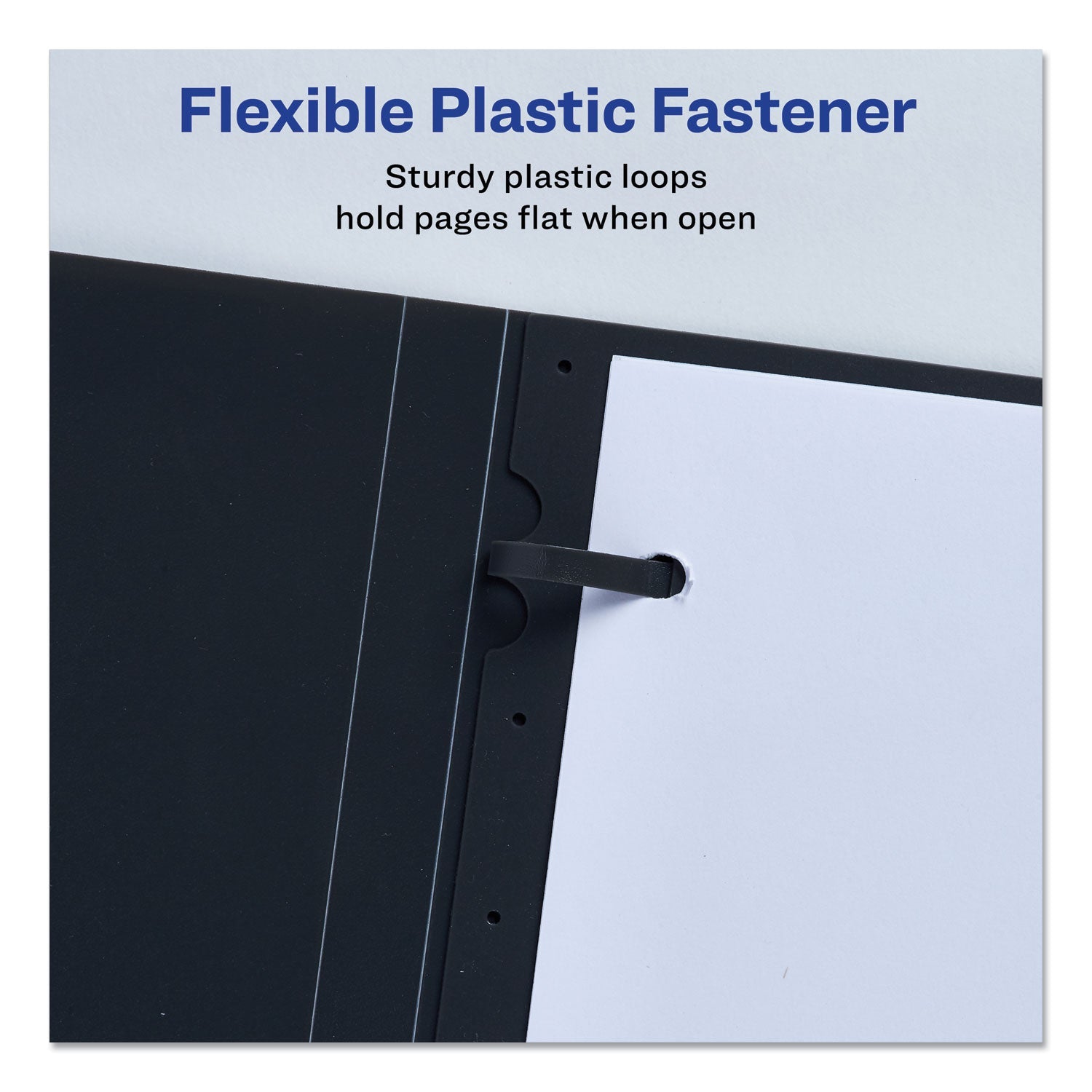 Avery® Lay Flat View Report Cover, Flexible Fastener, 0.5" Capacity, 8.5 X 11, Clear/gray