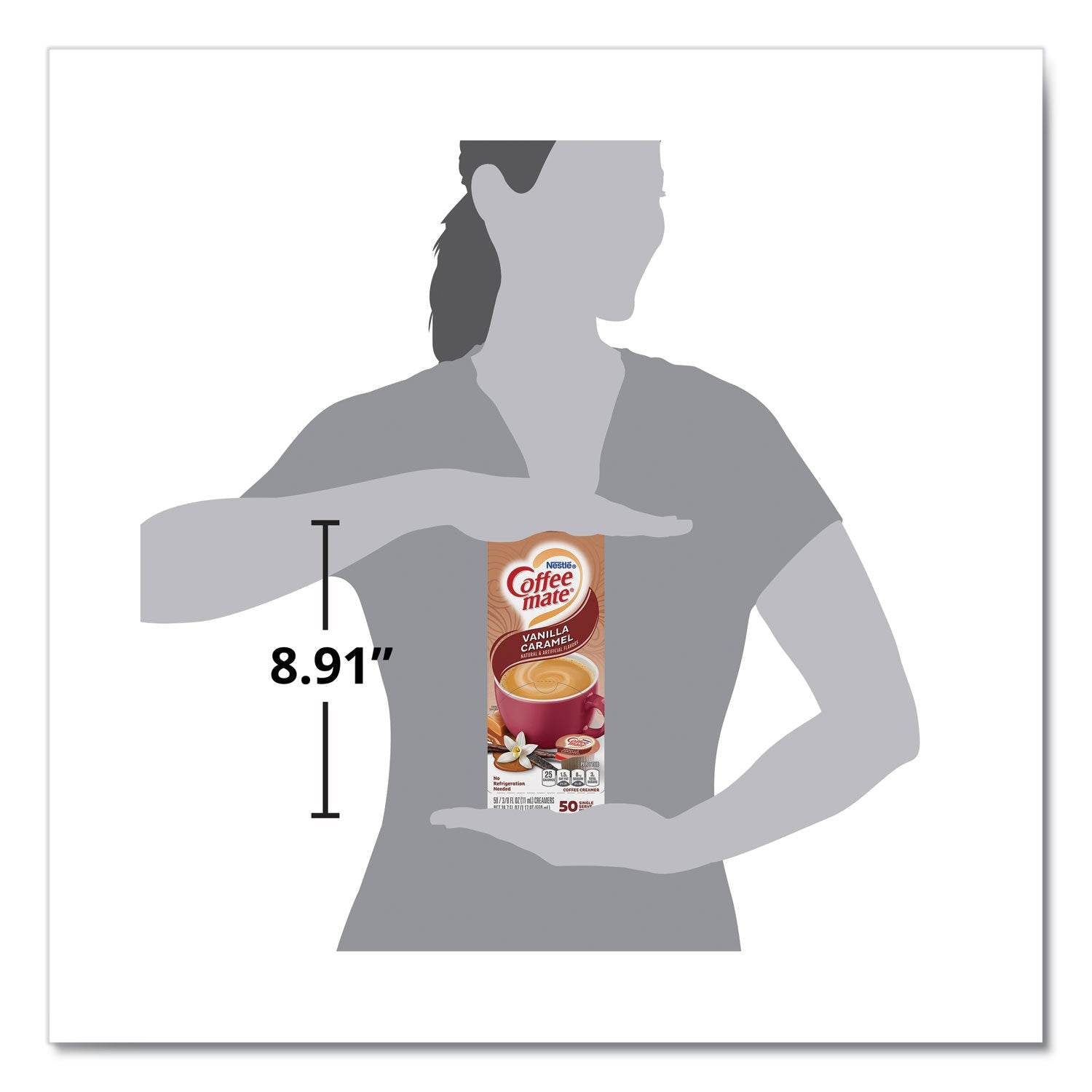 Coffee mate® Liquid Coffee Creamer, Vanilla Caramel, 0.38 Oz Mini Cups, 50/box