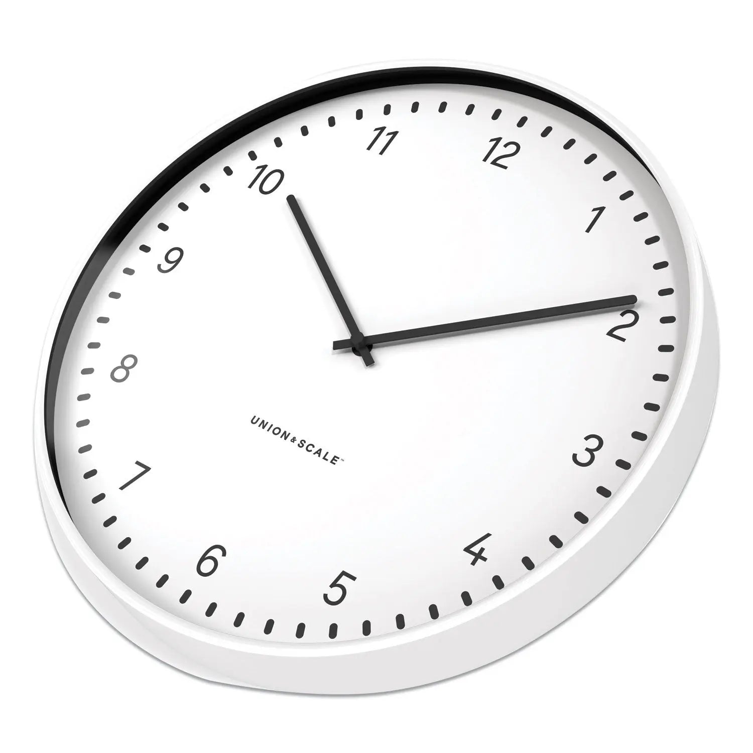 Union & Scale™ Essentials Contemporary Round Wall Clock, 15" Overall Diameter, White Case, 1 Aa (sold Separately)