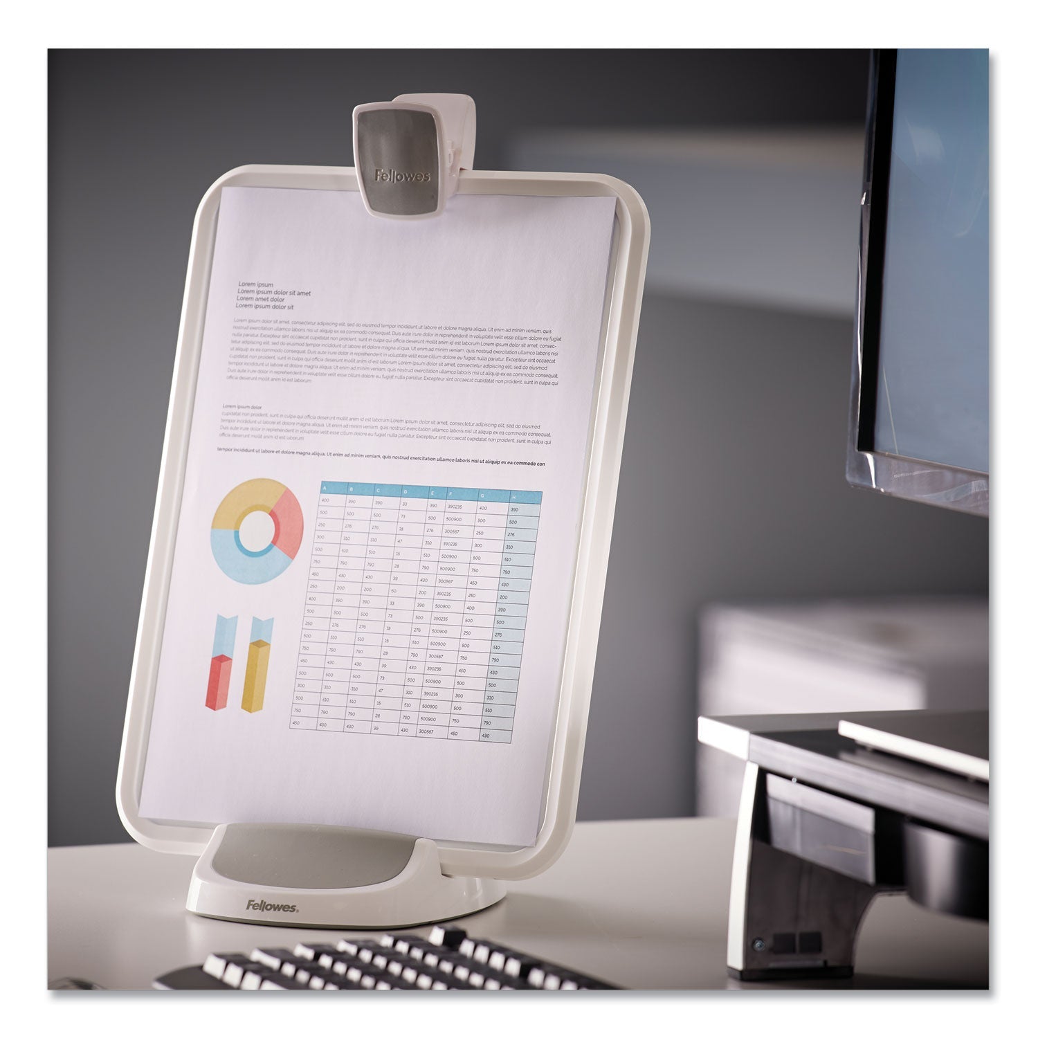 Fellowes® I-Spire Series Document Lift, 100 Sheet Capacity, Abs Plastic/high Impact Polystyrene, White/gray - Bloom Skins