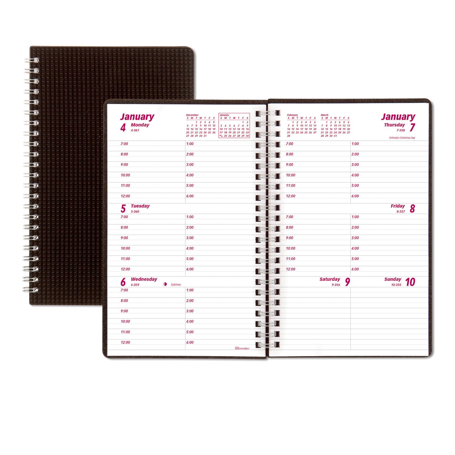 DuraFlex Weekly Planner | 8x5 Black, 2025