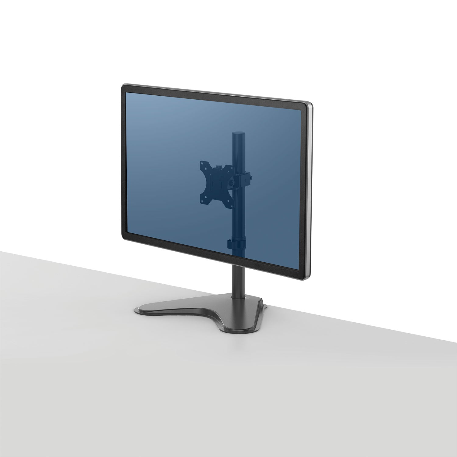 Fellowes® Professional Series Single Freestanding Monitor Arm, For 32" Monitors, 11" X 15.4" X 18.3", Black, Supports 17 Lb