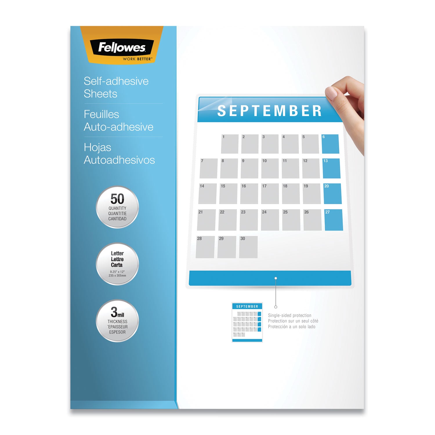 Fellowes Self-Adhesive Laminating Sheets | 50/Box