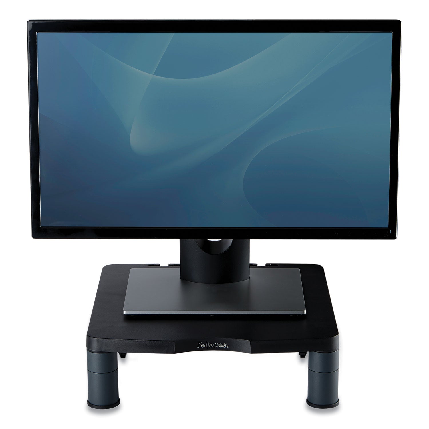 Fellowes® Standard Monitor Riser, 13.38" X 13.63" X 2" To 4", Graphite, Supports 60 Lbs
