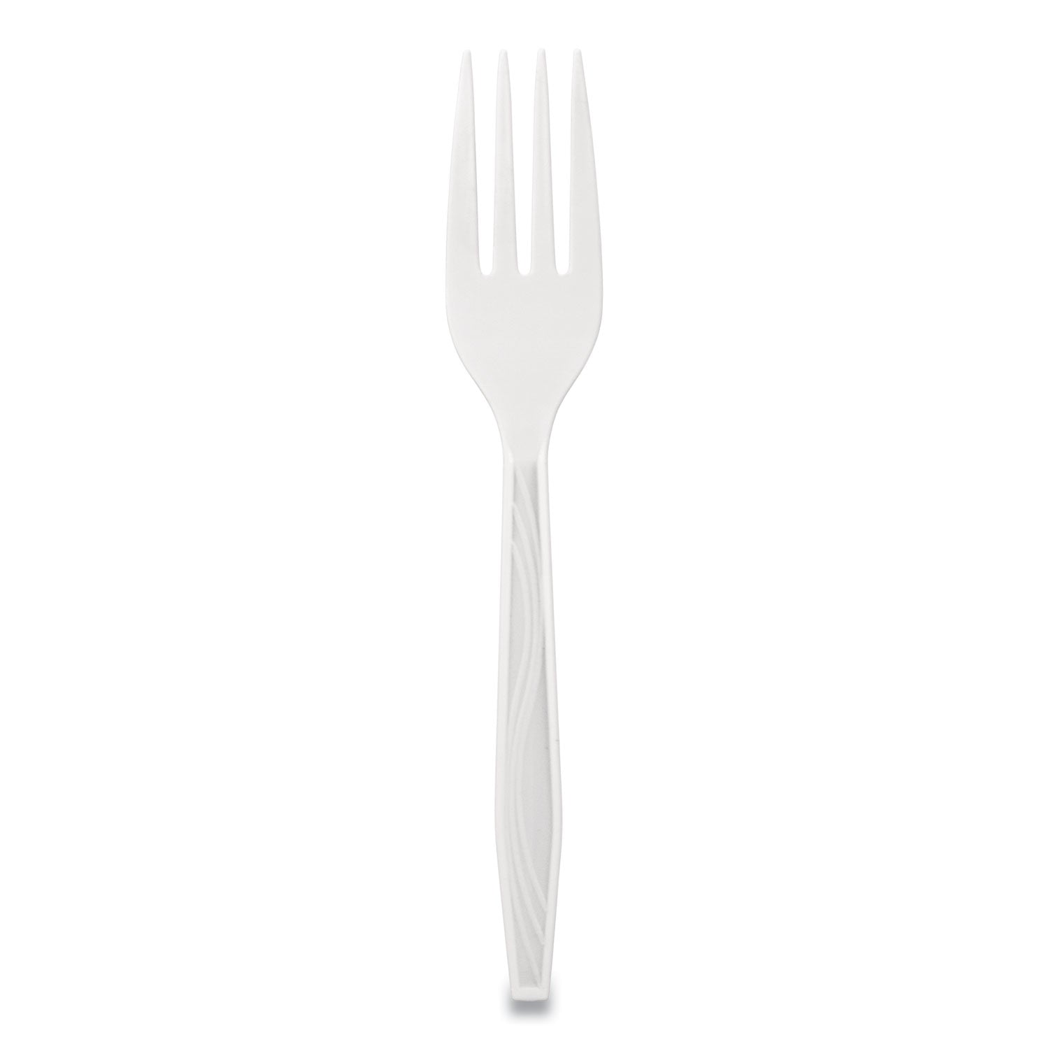 Berkley Square Elegant Dinnerware Heavyweight Cutlery, Fork, Plastic, White, 500/Box