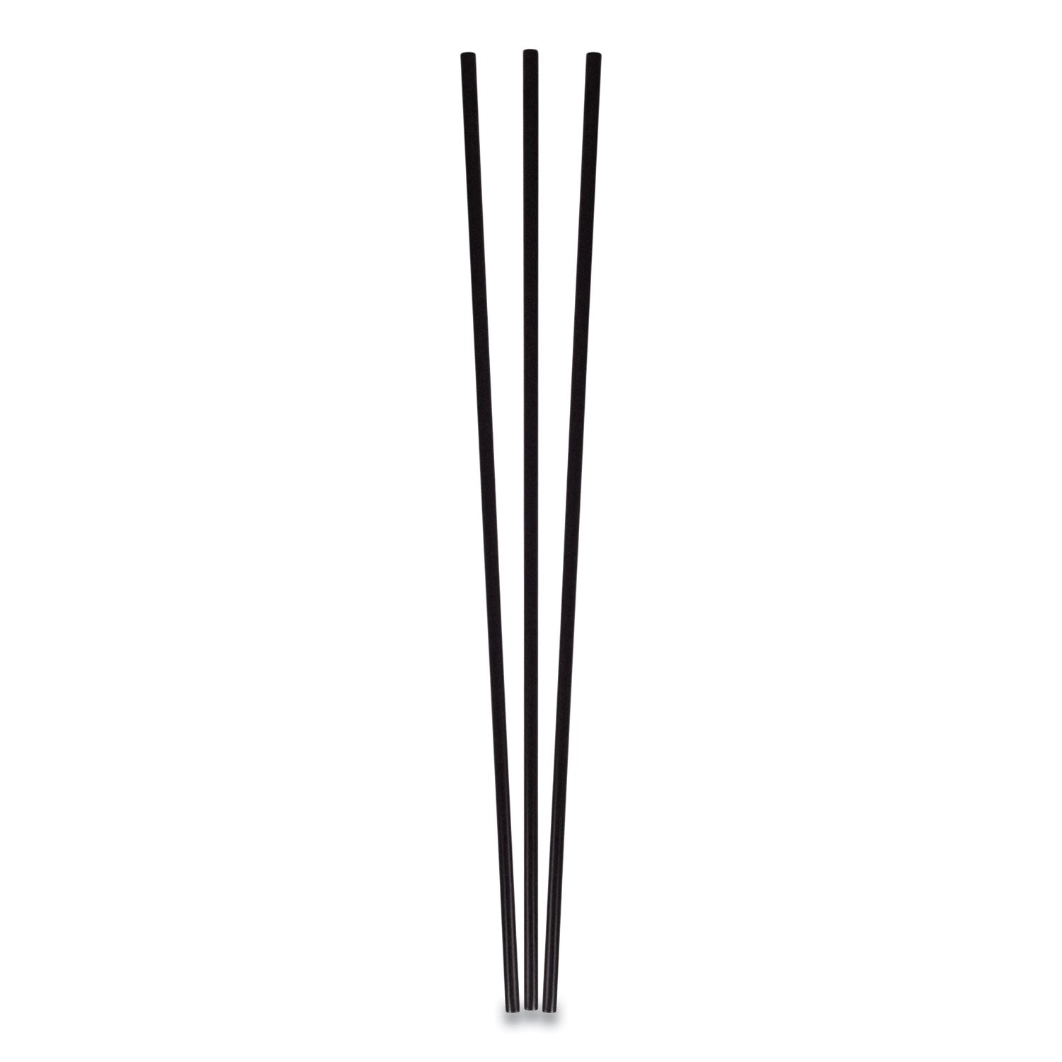 Berkley Square Unwrapped Round Stirrers, 7.75", Polypropylene, Black, 500/pack