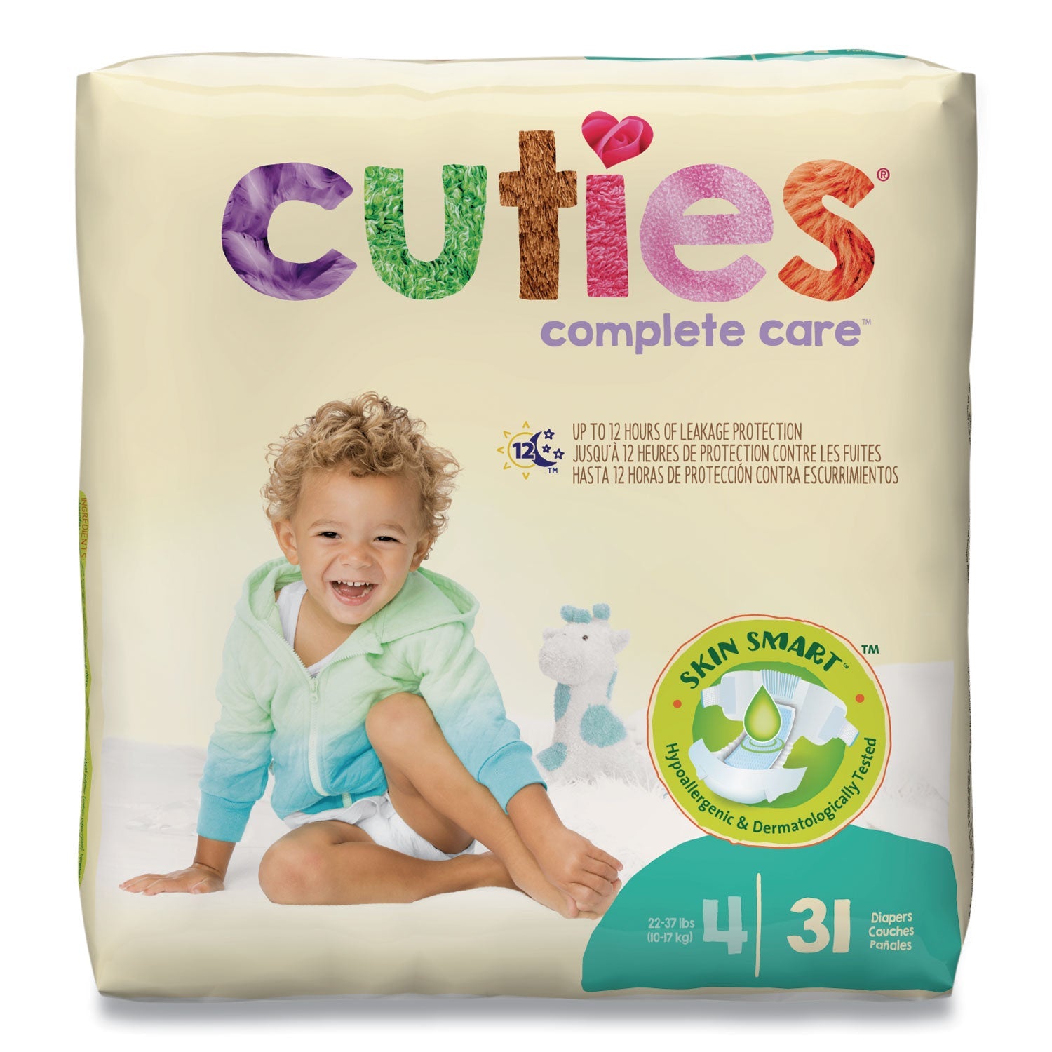 Cuties Premium Jumbo Diapers | Size 4, 124 ct.