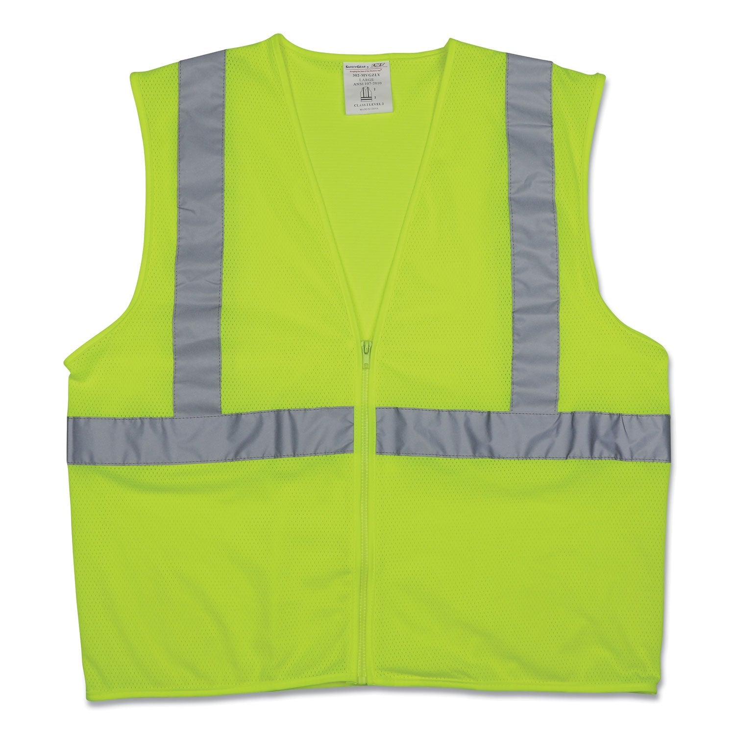 Zipper Safety Vest | X-Large | Hi-Viz Lime