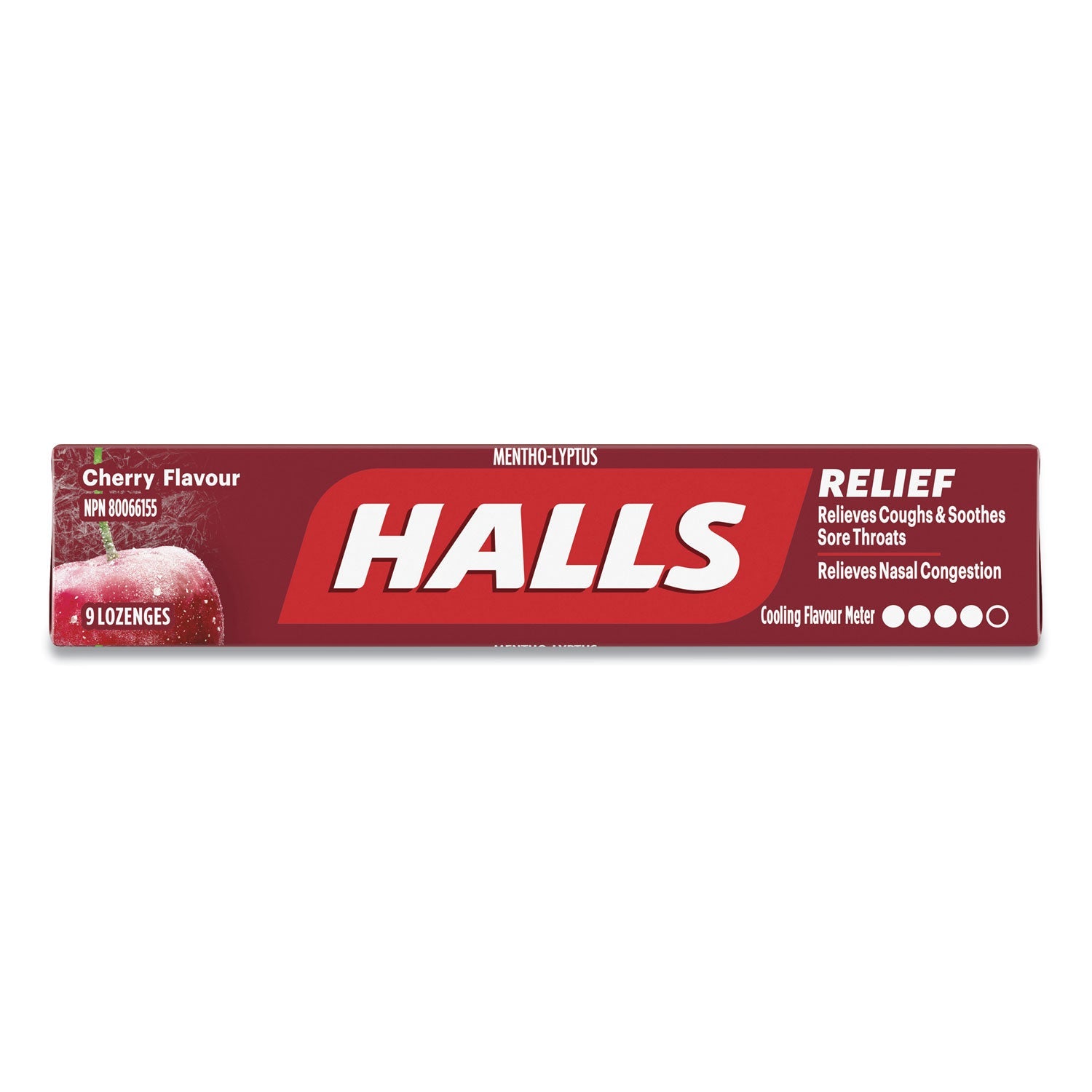 HALLS Mentho-Lyptus Cough and Sore Throat Lozenges, Cherry, 9/Pack, 20 Packs/Box