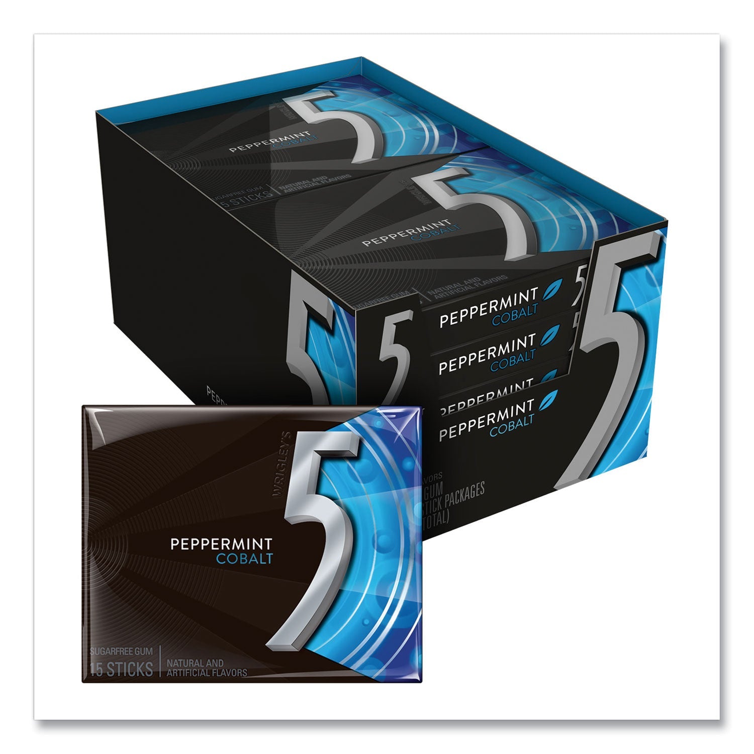 5 Gum | Peppermint Cobalt | 15-Stick Pack | 10-Box