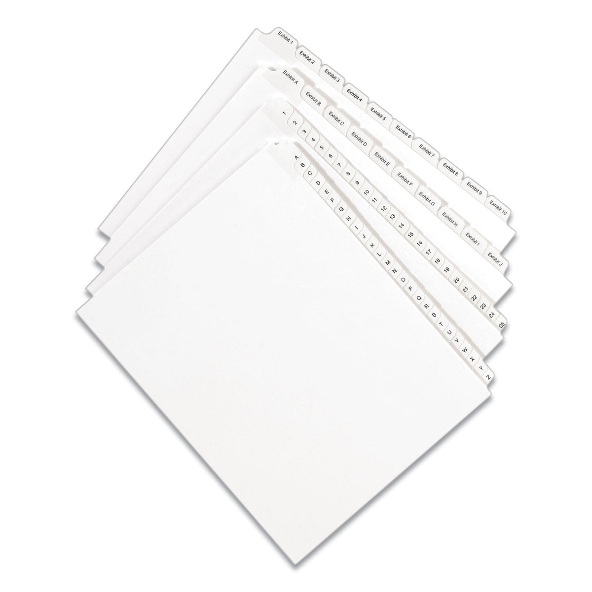 Avery® Preprinted Legal Exhibit Side Tab Index Dividers, Allstate Style, 26-Tab, A To Z, 11 X 8.5, White, 1 Set, (1700)