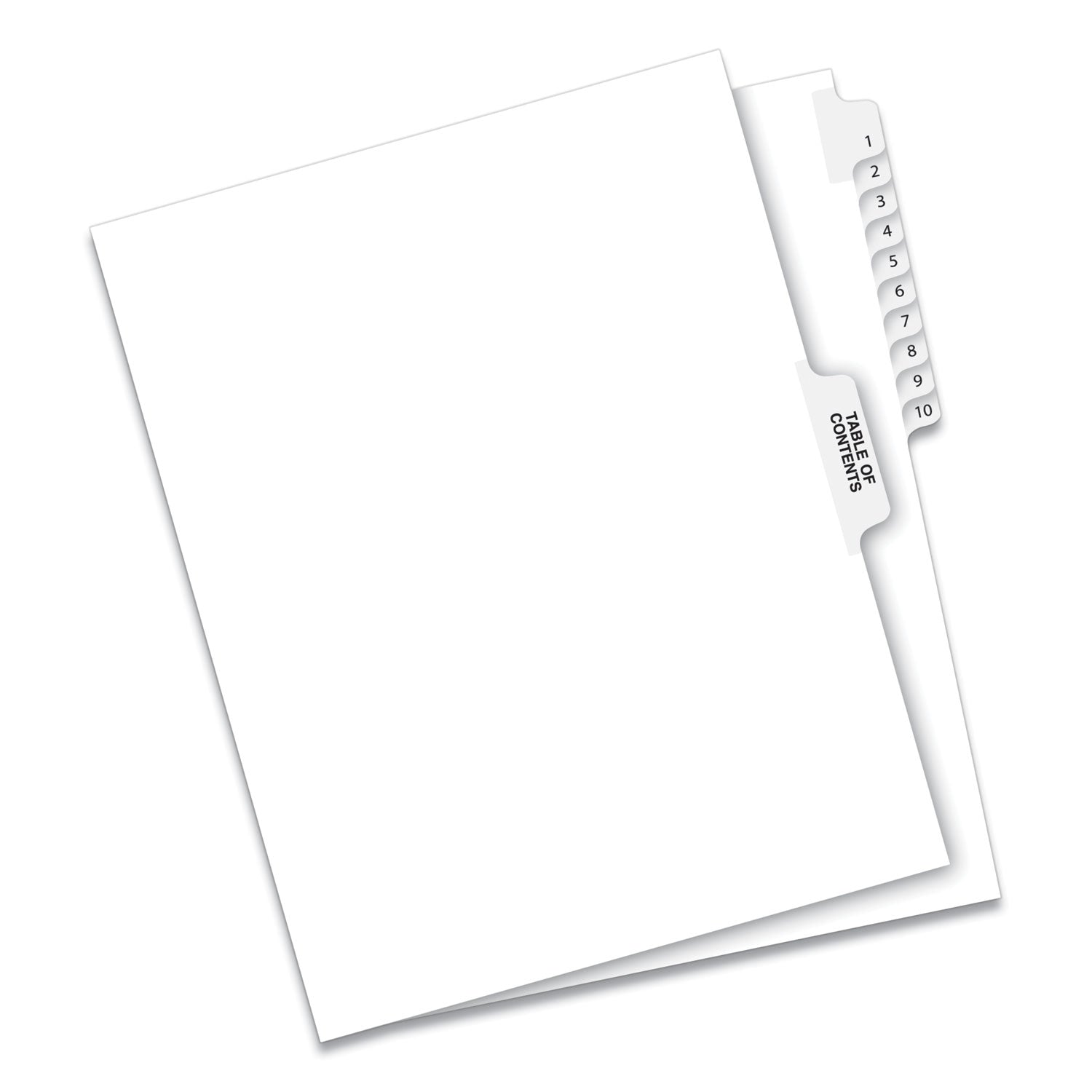 Avery® Preprinted Legal Exhibit Side Tab Index Dividers, Avery Style, 11-Tab, 1 To 10, 11 X 8.5, White, 1 Set