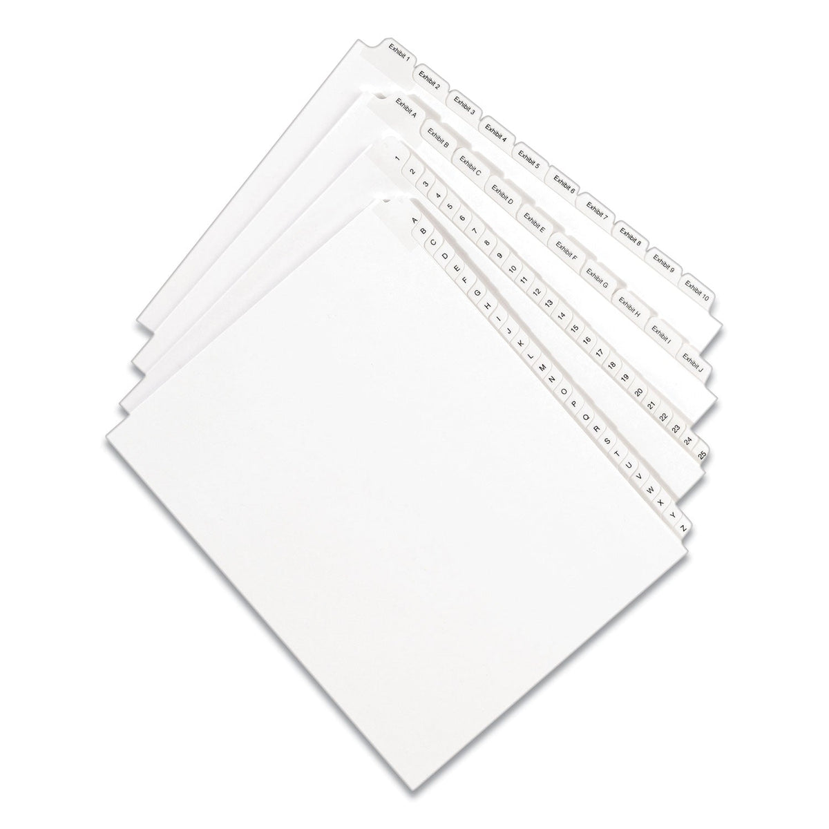 Avery® Preprinted Legal Exhibit Side Tab Index Dividers, Allstate Style, 26-Tab, Exhibit A To Exhibit Z, 11 X 8.5, White, 1 Set