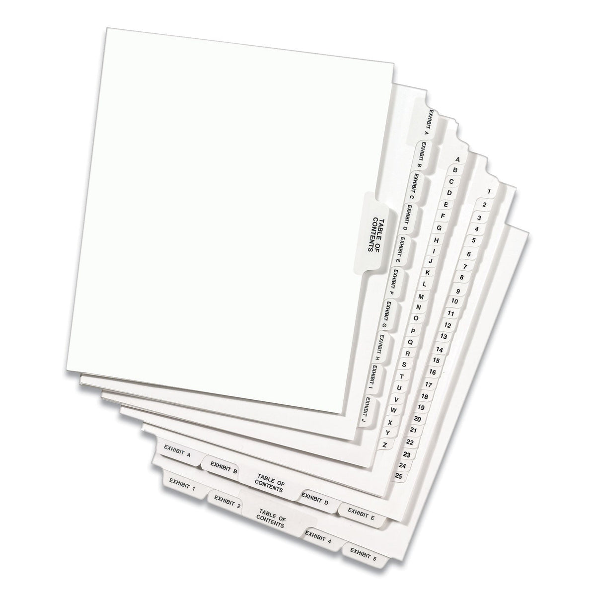 Avery® Preprinted Legal Exhibit Side Tab Index Dividers, Avery Style, 11-Tab, 1 To 10, 11 X 8.5, White, 1 Set