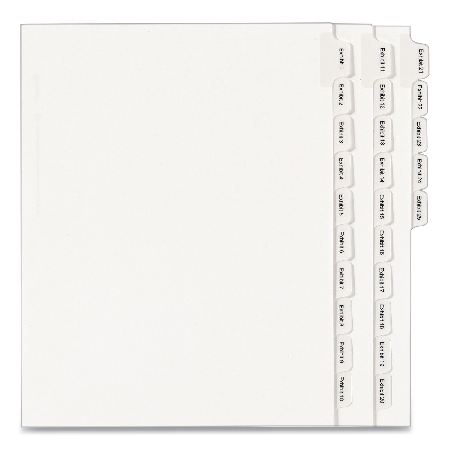 Legal Exhibit Side Tab Index Dividers | 25-Tab