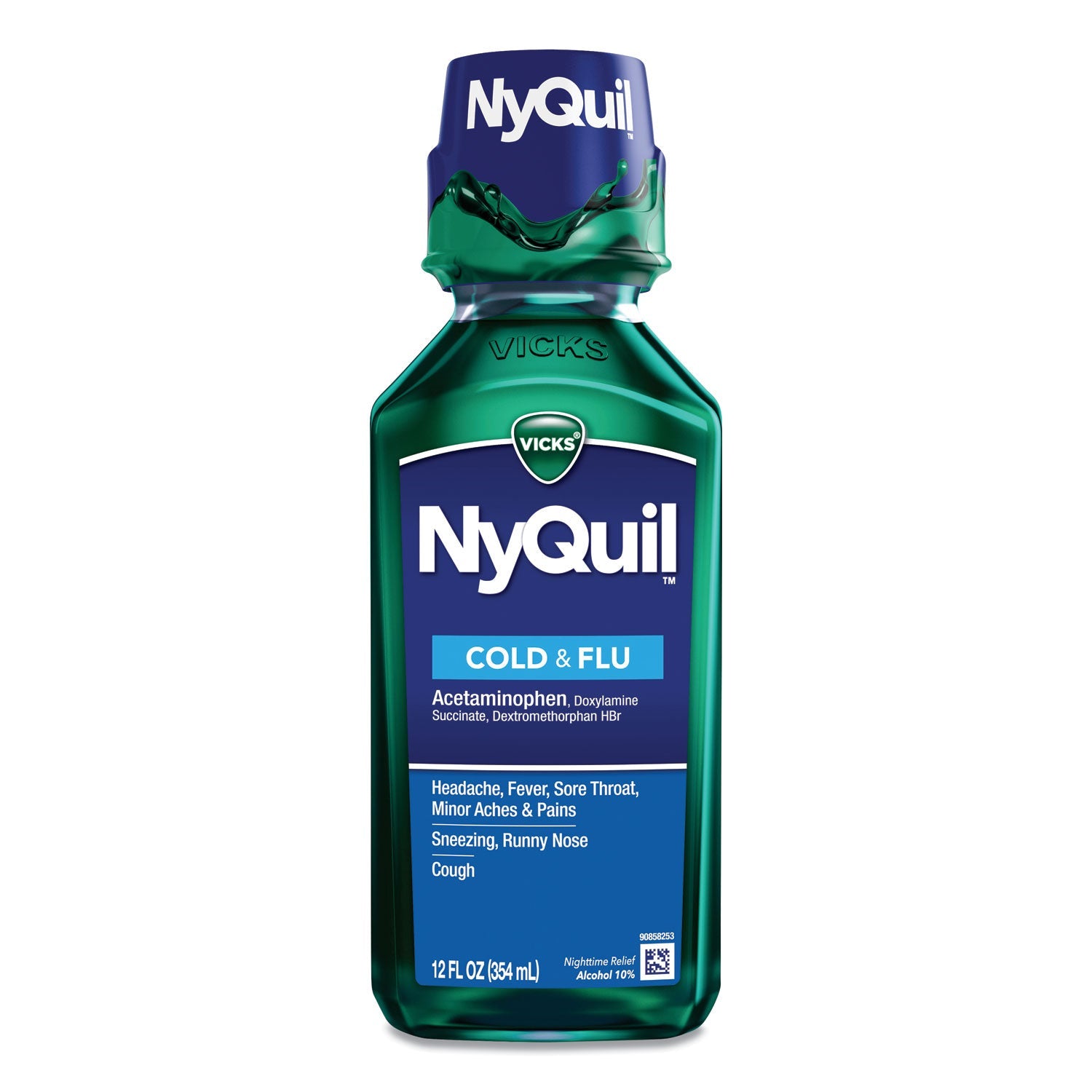Vicks® Nyquil Cold And Flu Nighttime Liquid, 12 Oz Bottle