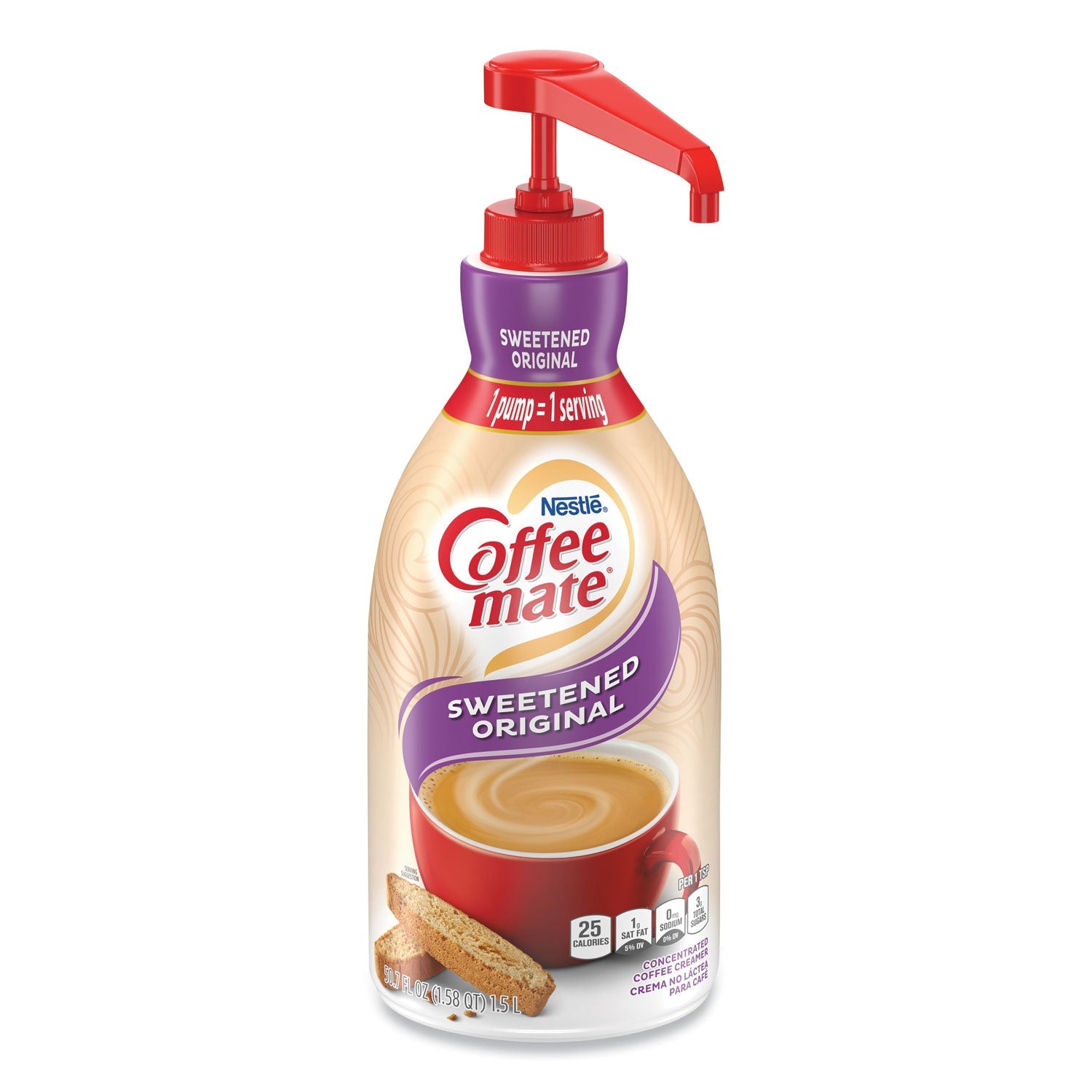 Coffee mate® Liquid Coffee Creamer, Sweetened Original, 1.5 L Pump Bottle