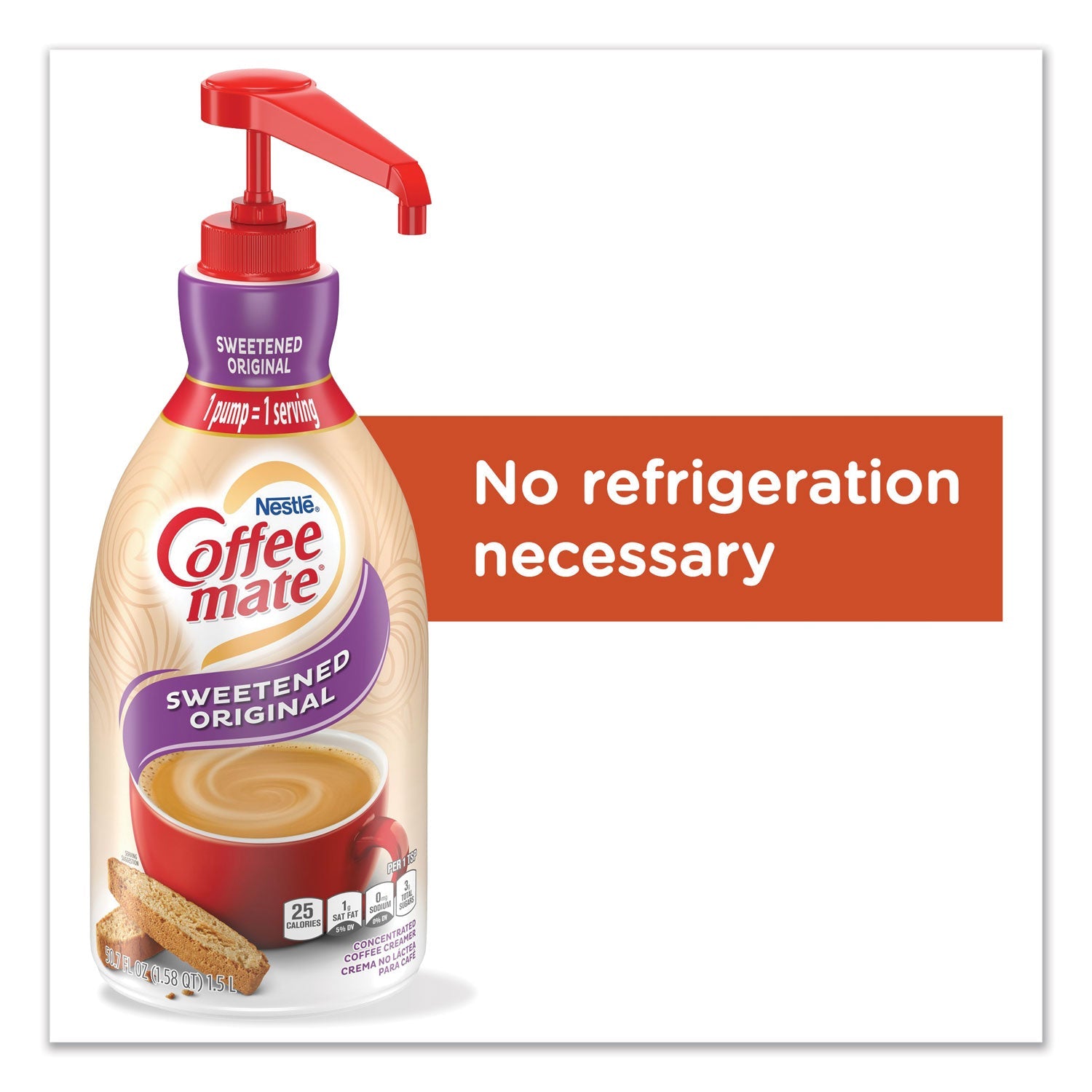 Coffee mate® Liquid Coffee Creamer, Sweetened Original, 1.5 L Pump Bottle