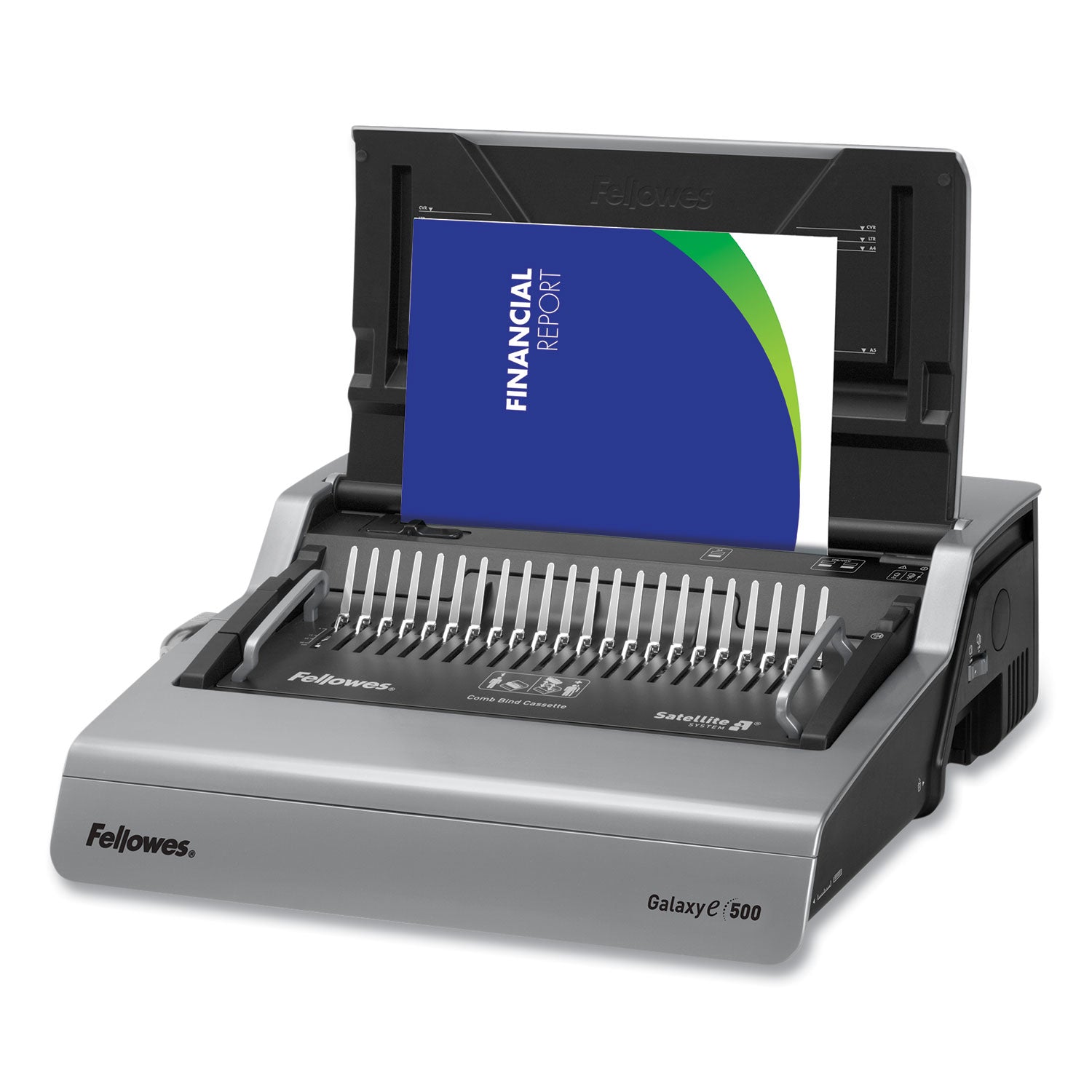 Fellowes® Galaxy 500 Electric Comb Binding System, 500 Sheets, 19.63 X 17.75 X 6.5, Gray