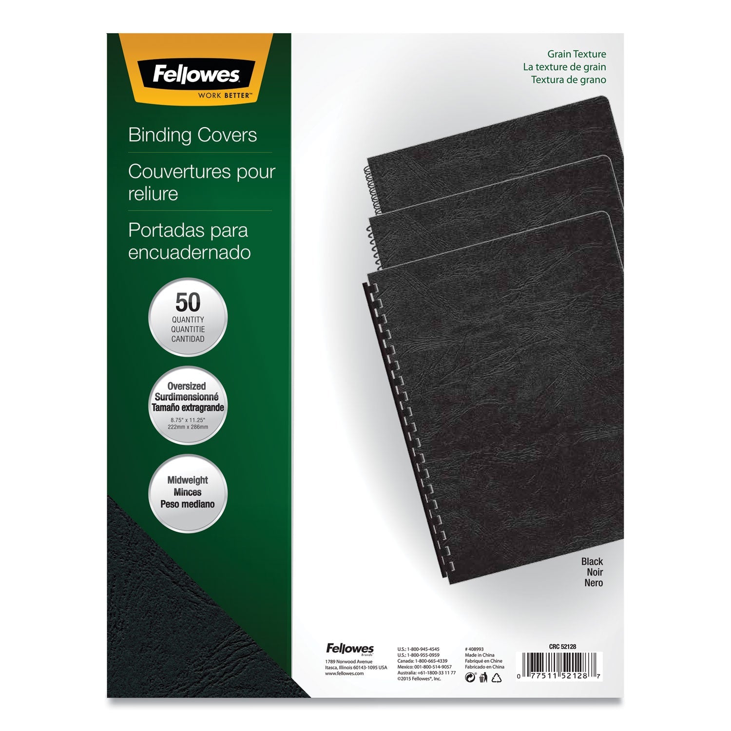 Classic Grain Presentation Covers | Black 200-Pack