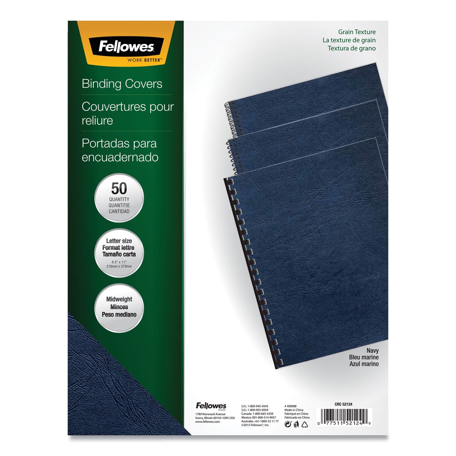 Fellowes Classic Grain Texture Binding Covers