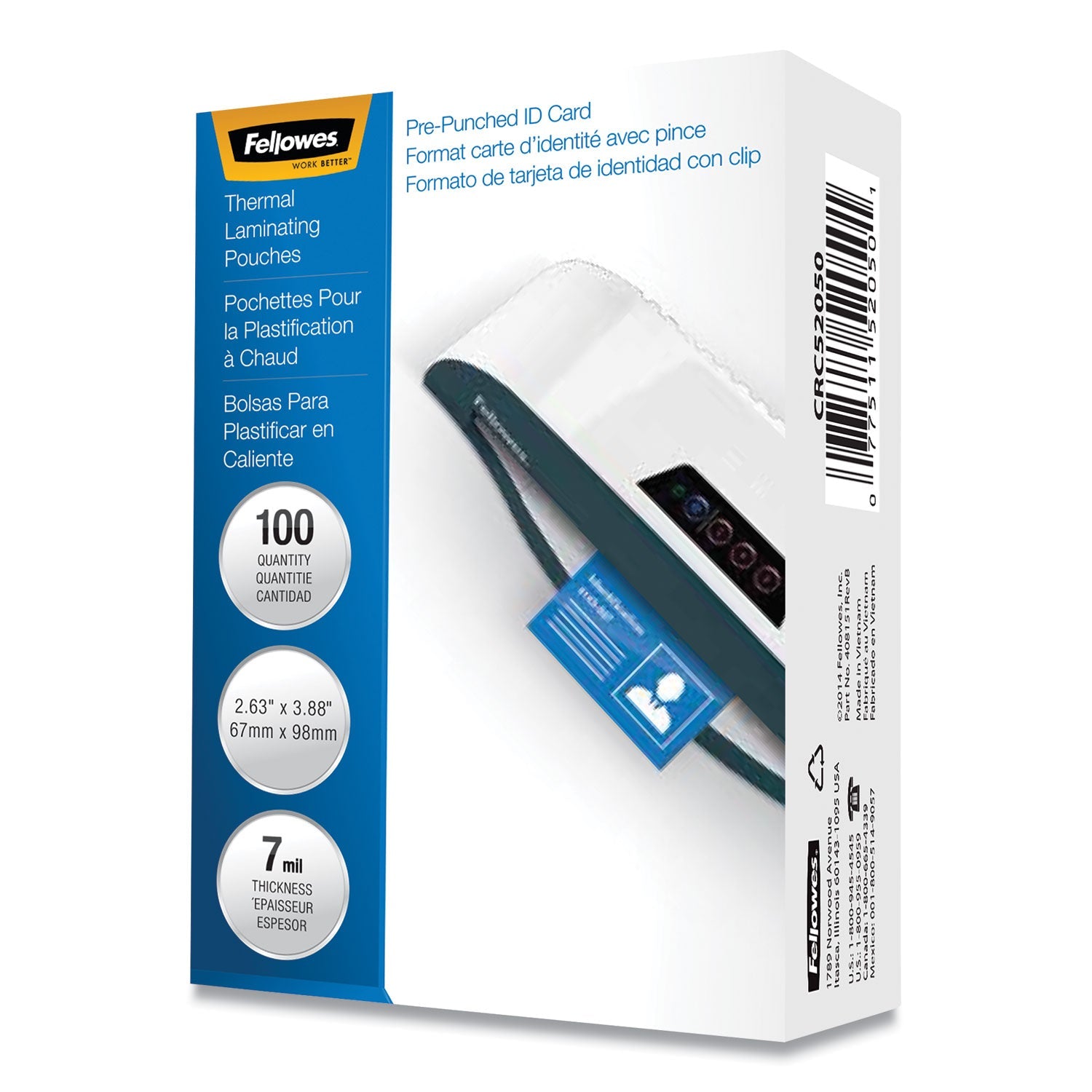 Fellowes Laminating Pouches | 7 Mil 3.88x2.63