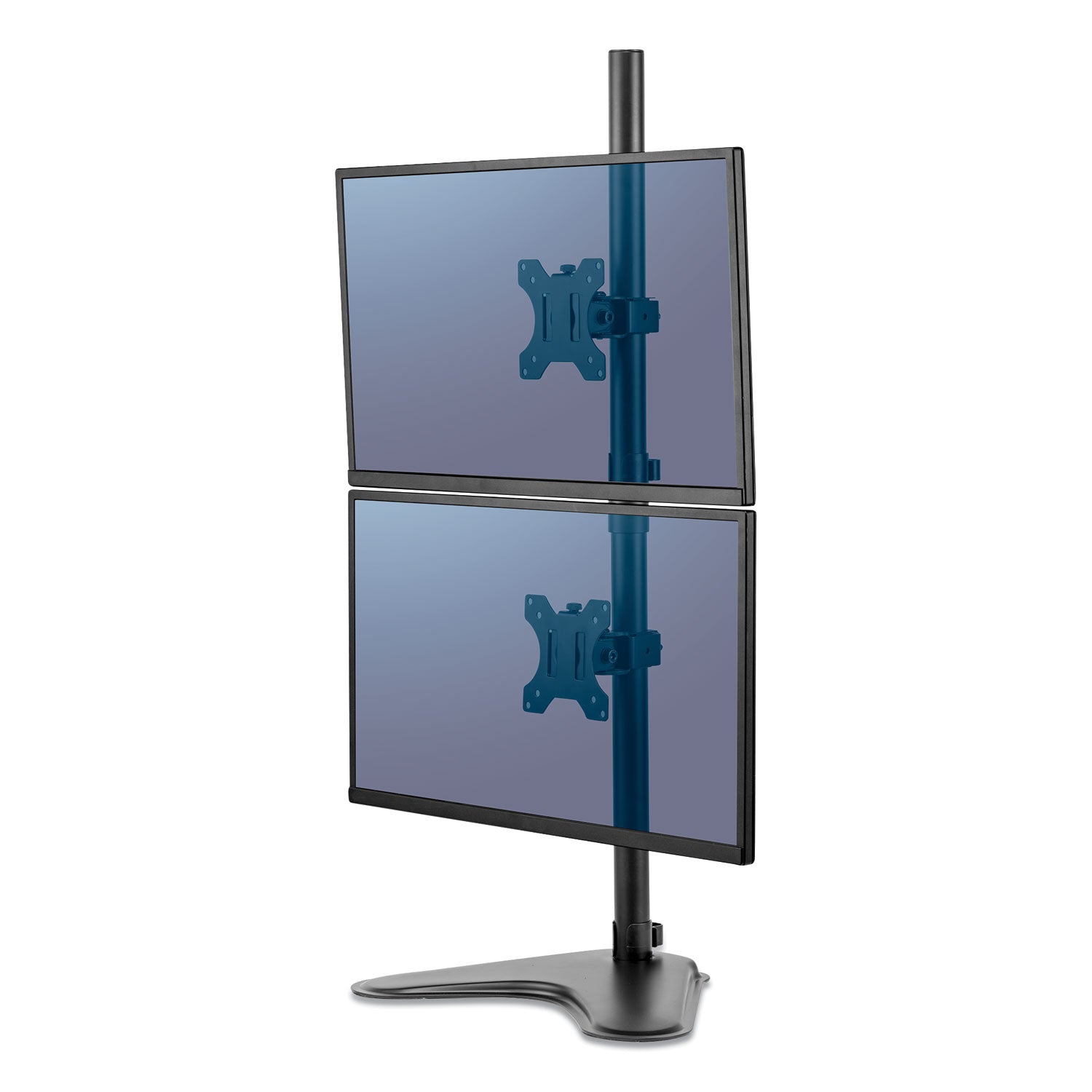 Fellowes® Professional Series Freestanding Dual Stacking Monitor Arm, For 32" Monitors, 15.3" X 35.5" X 11", Black, Supports 17 Lb
