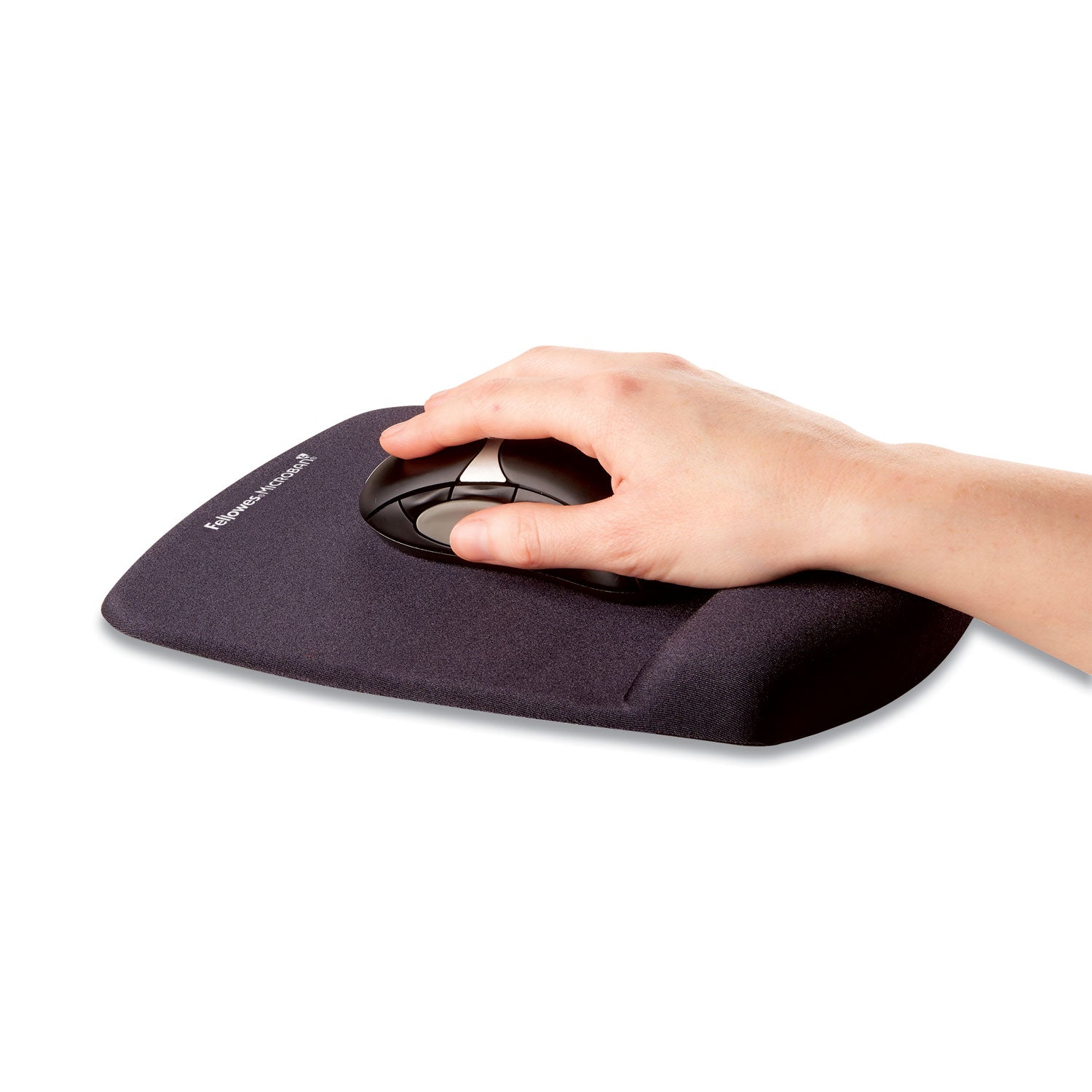 Fellowes® PlushTouch Mouse Pad with Wrist Rest, 7.25 x 9.38, Black