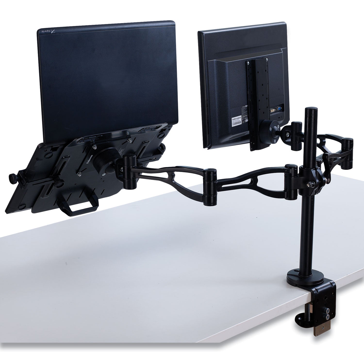 Fellowes® Professional Series Depth Adjustable Monitor Arm, 360 Degree Rotation, 37 Degree Tilt, 360 Degree Pan, Black, Supports 24 Lb - Bloom Skins