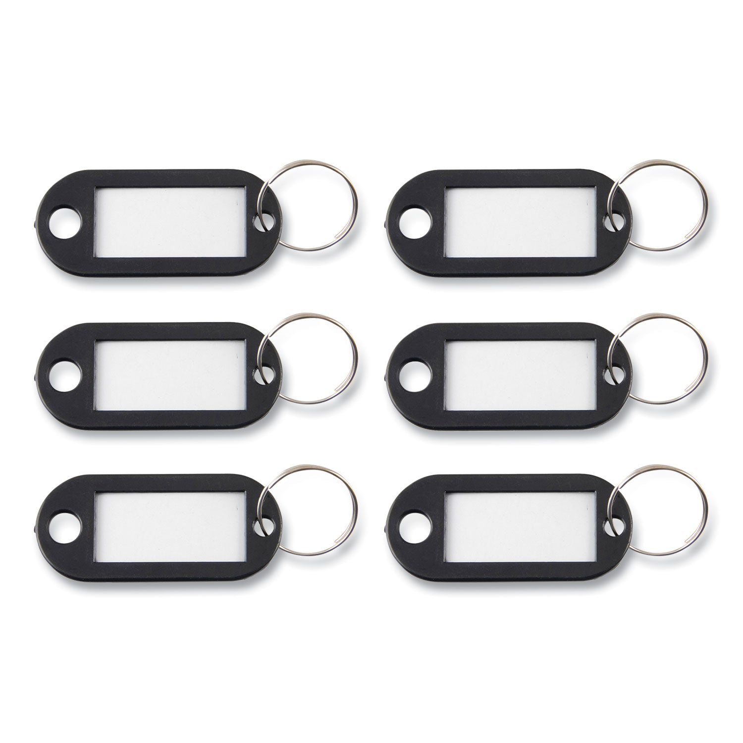 Key Tags with Label Window | Black | 6-Pack