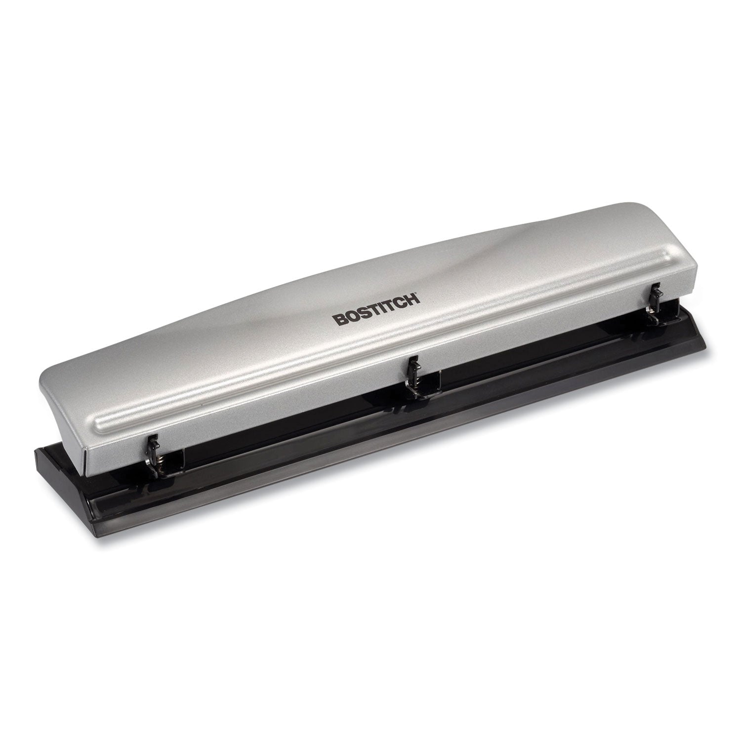 12-Sheet Three-Hole Punch | Silver/Black